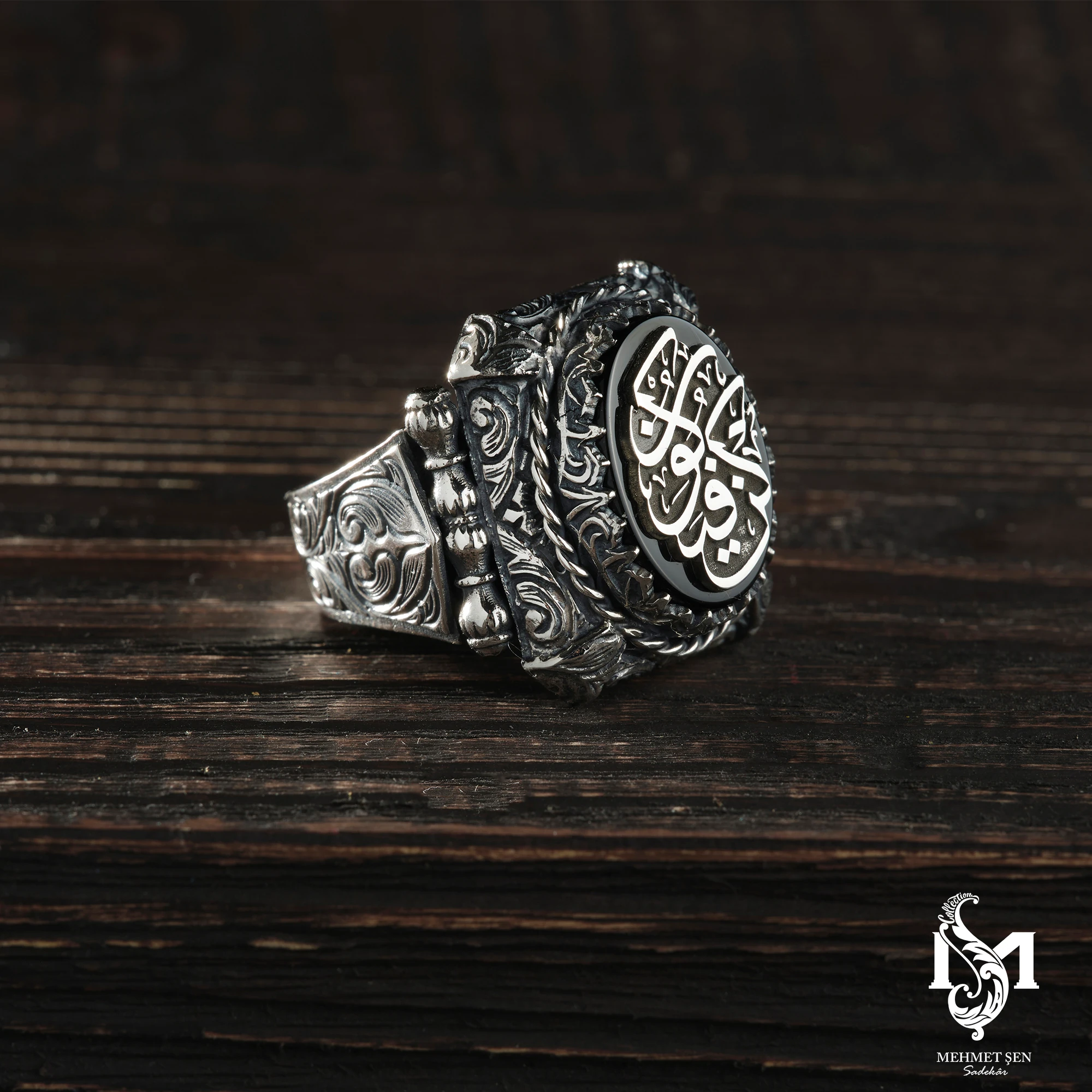 Kün Fe Yekün Gümüş Erkek Yüzük Modeli