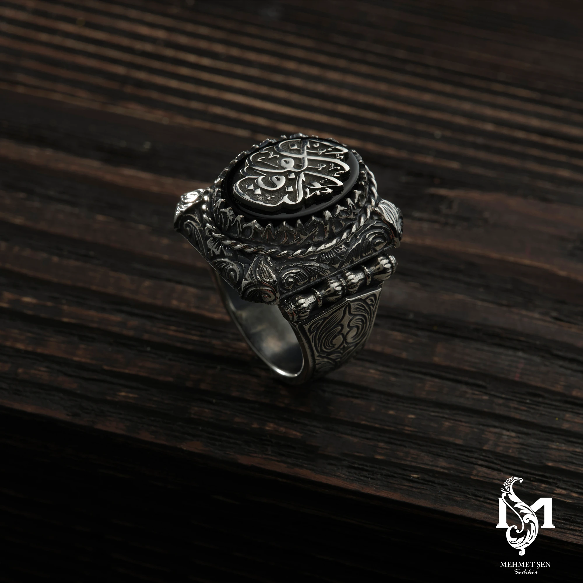 Kün Fe Yekün Gümüş Erkek Yüzük Modeli