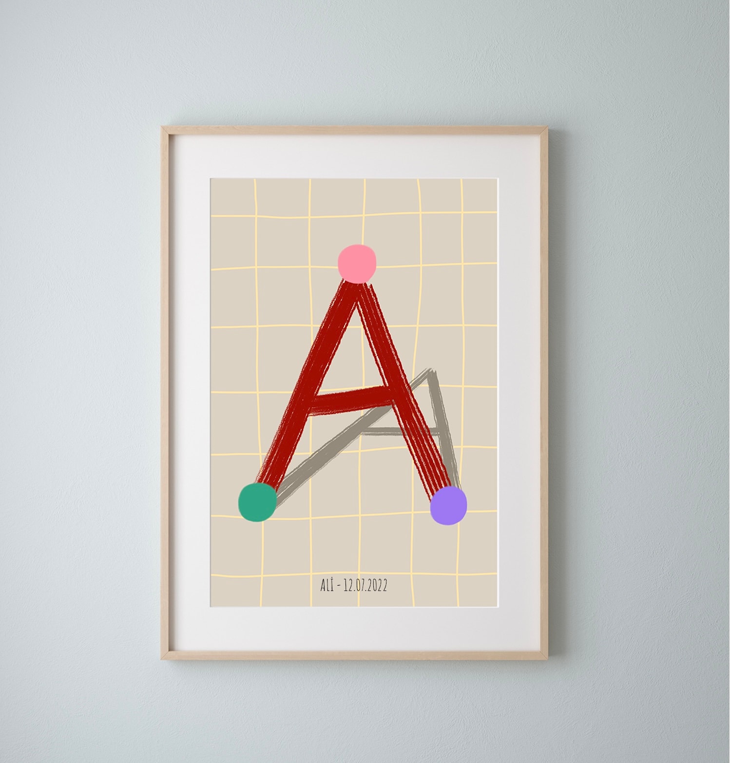 Monogram Çocuk Odası Poster /Tüm Harfler