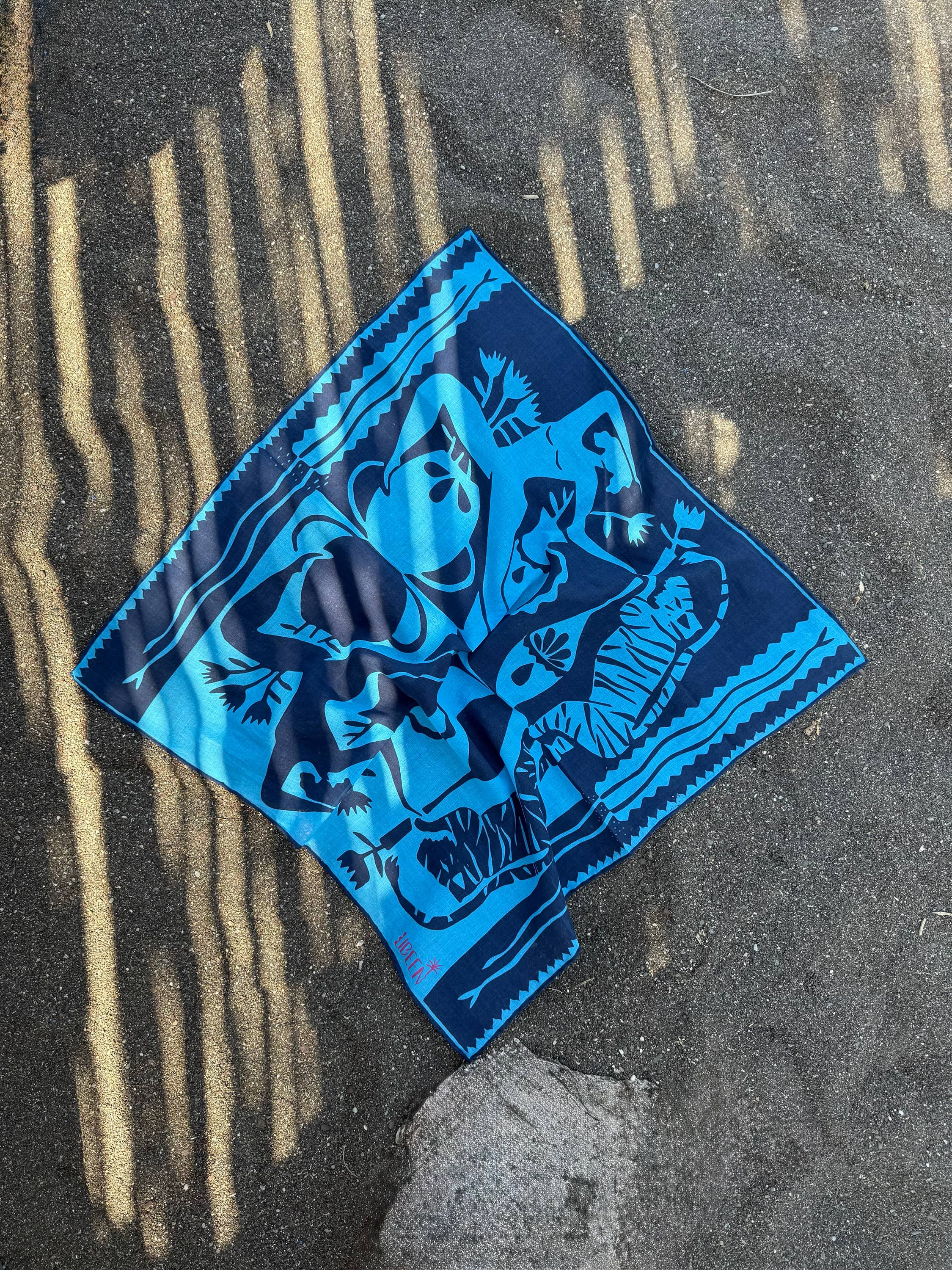 Bandana Kıyı Çizgisi Mavi Lacivert