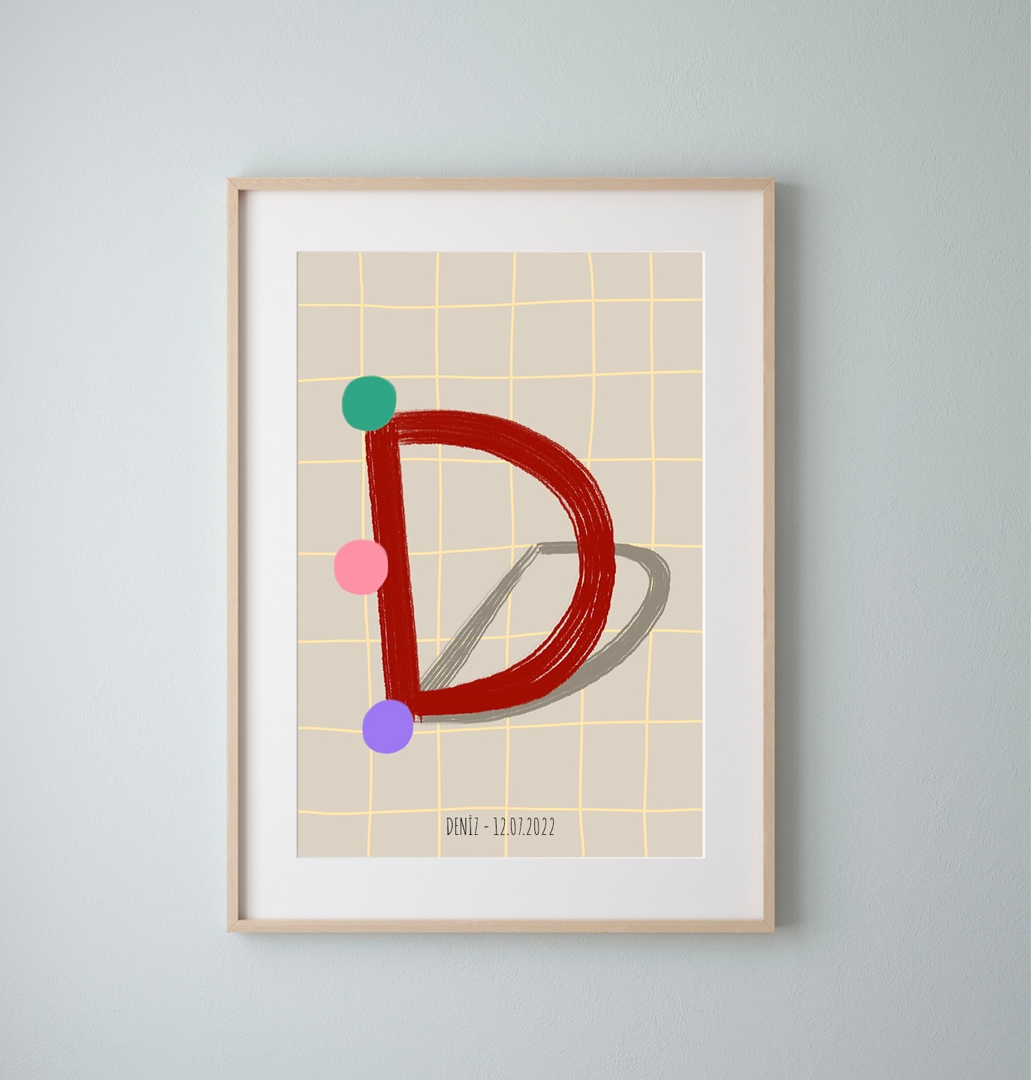 Monogram Çocuk Odası Poster /Tüm Harfler