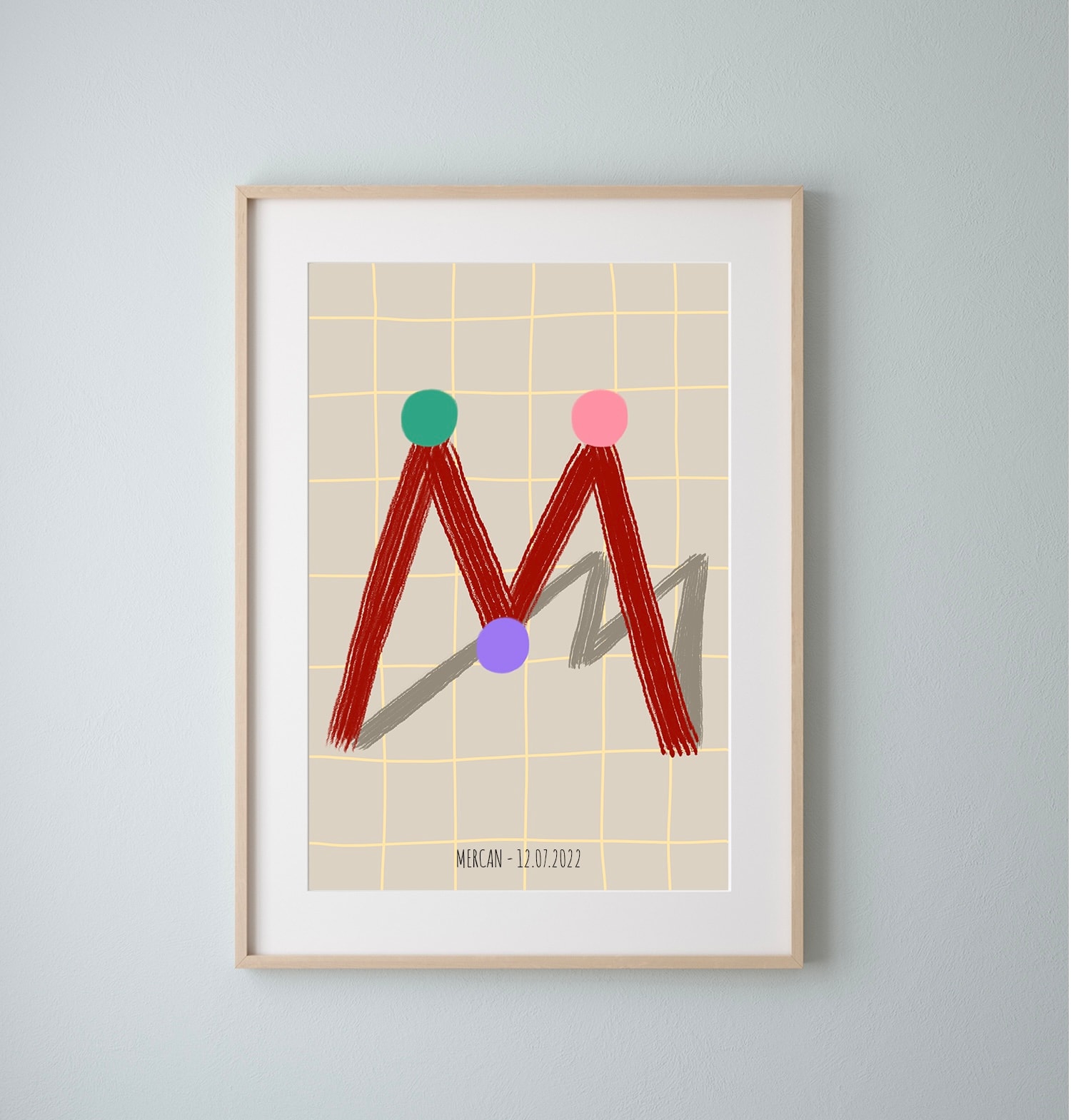 Monogram Çocuk Odası Poster /Tüm Harfler