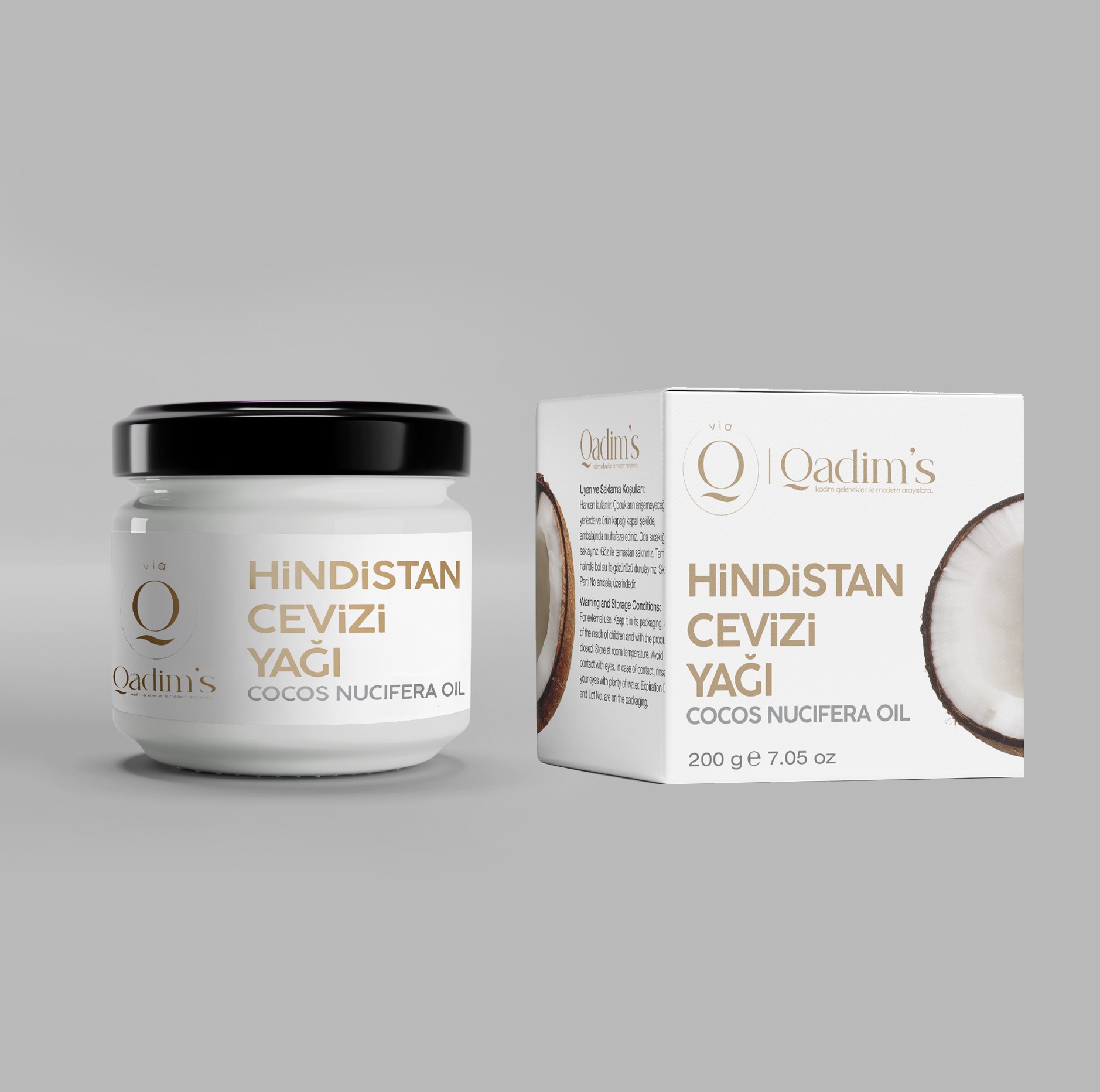 Qadim's %100 Saf Hindistan Cevizi Yağı Cocos Nucifera 200 ML