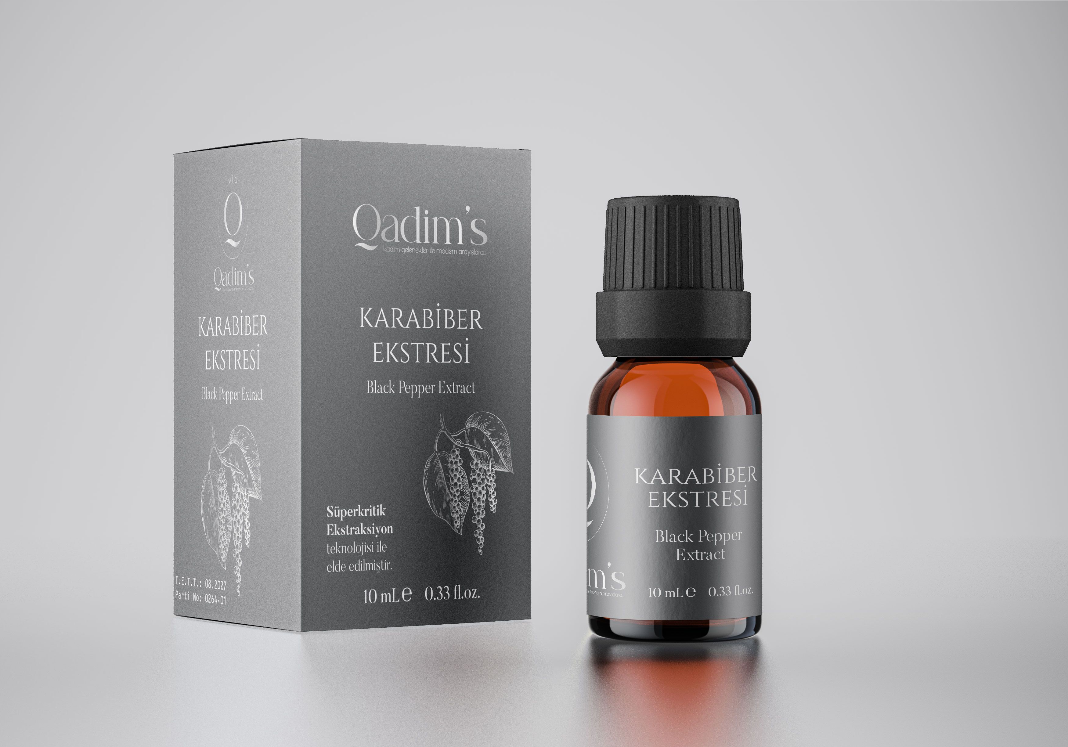 Qadim's Süper Kritik %100 Saf Karabiber Ekstresi - Piper Nigrum - 10 ML