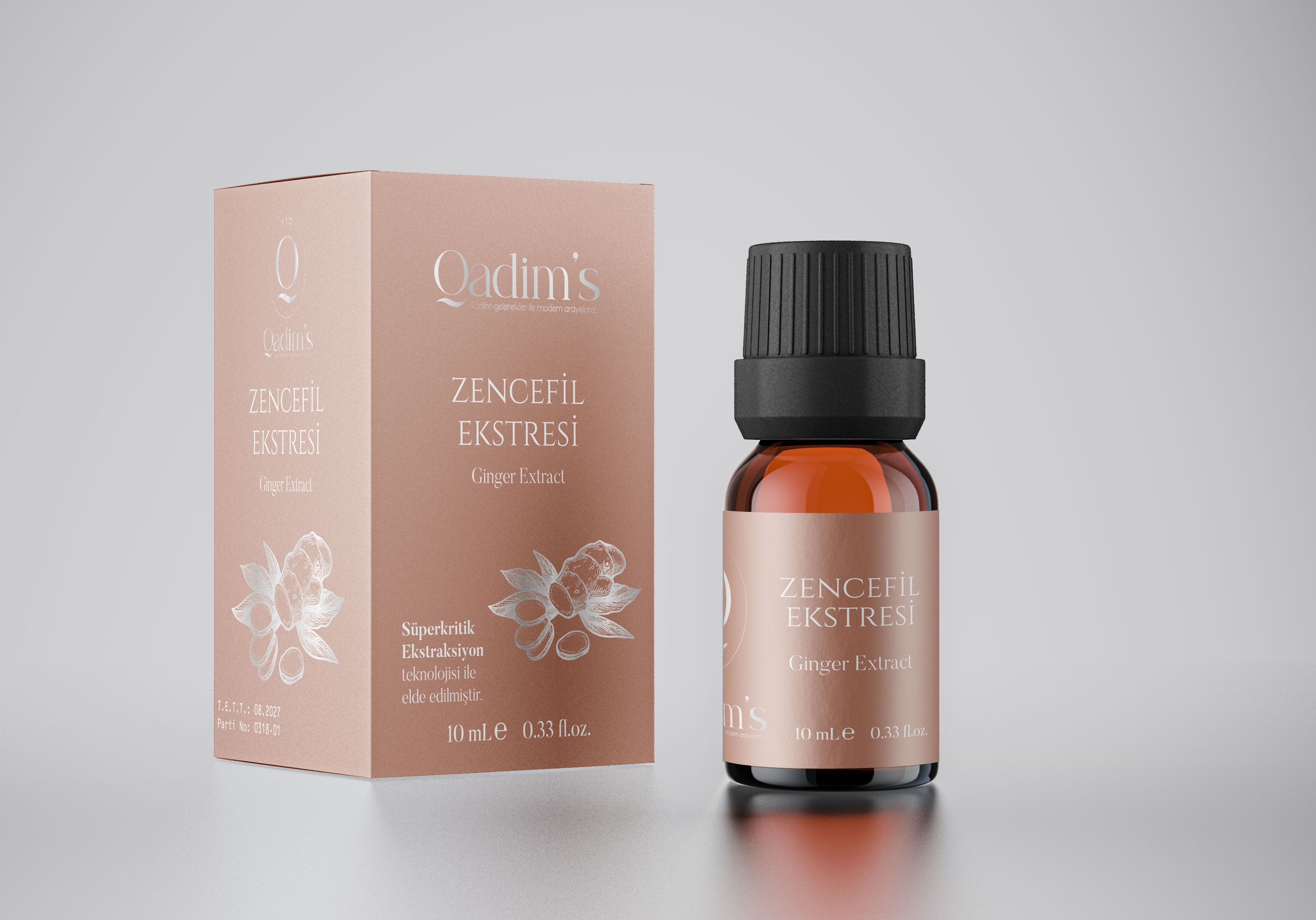 Qadim's Süper Kritik %100 Saf Zencefil Ekstresi - Zingiber Officinale - 10 ML