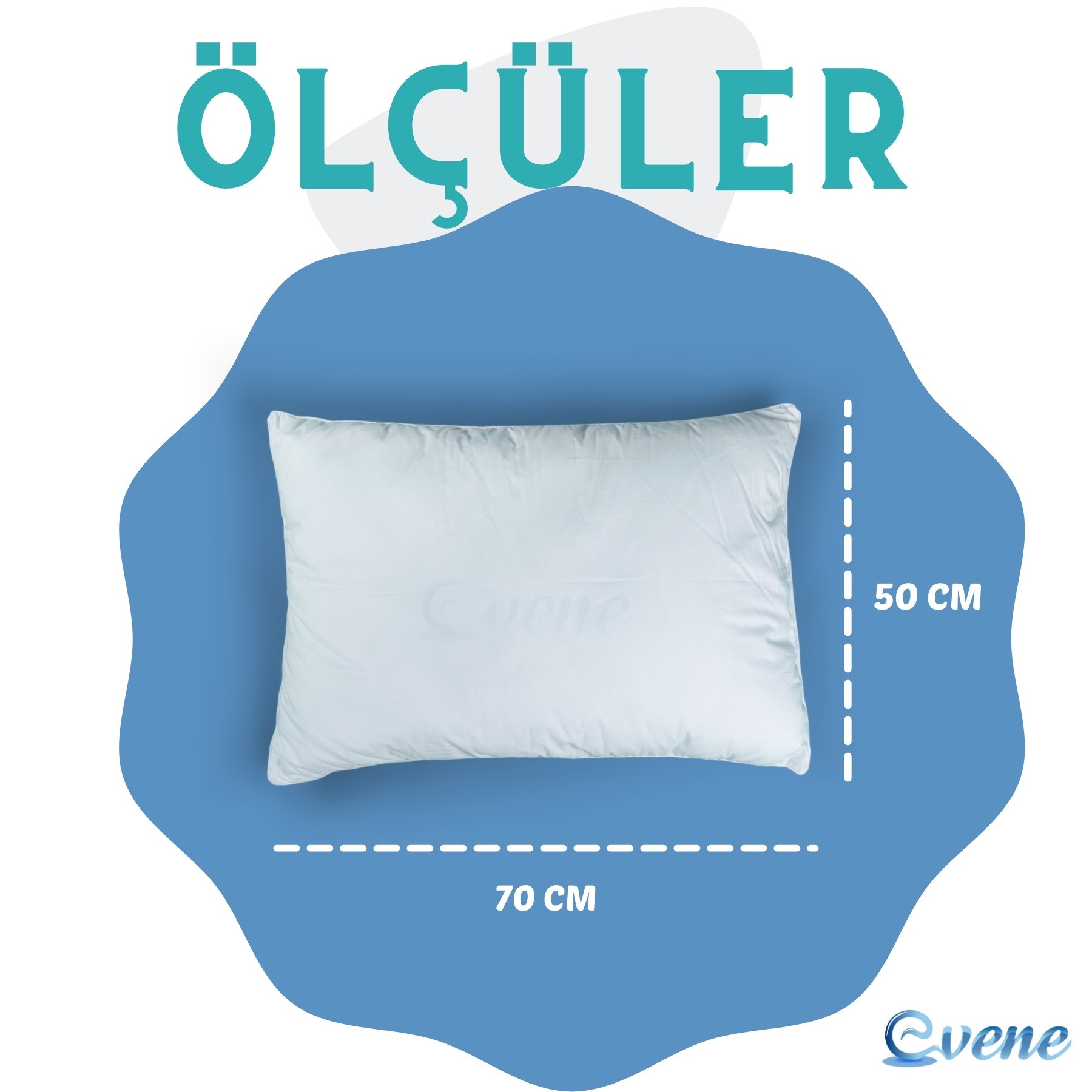 Yastık Boncuk Elyaf Antibakteriyel Dolgu Extra Yumuşak Uyku Yastığı Pamuklu Dikişli Kılıf 800 gr