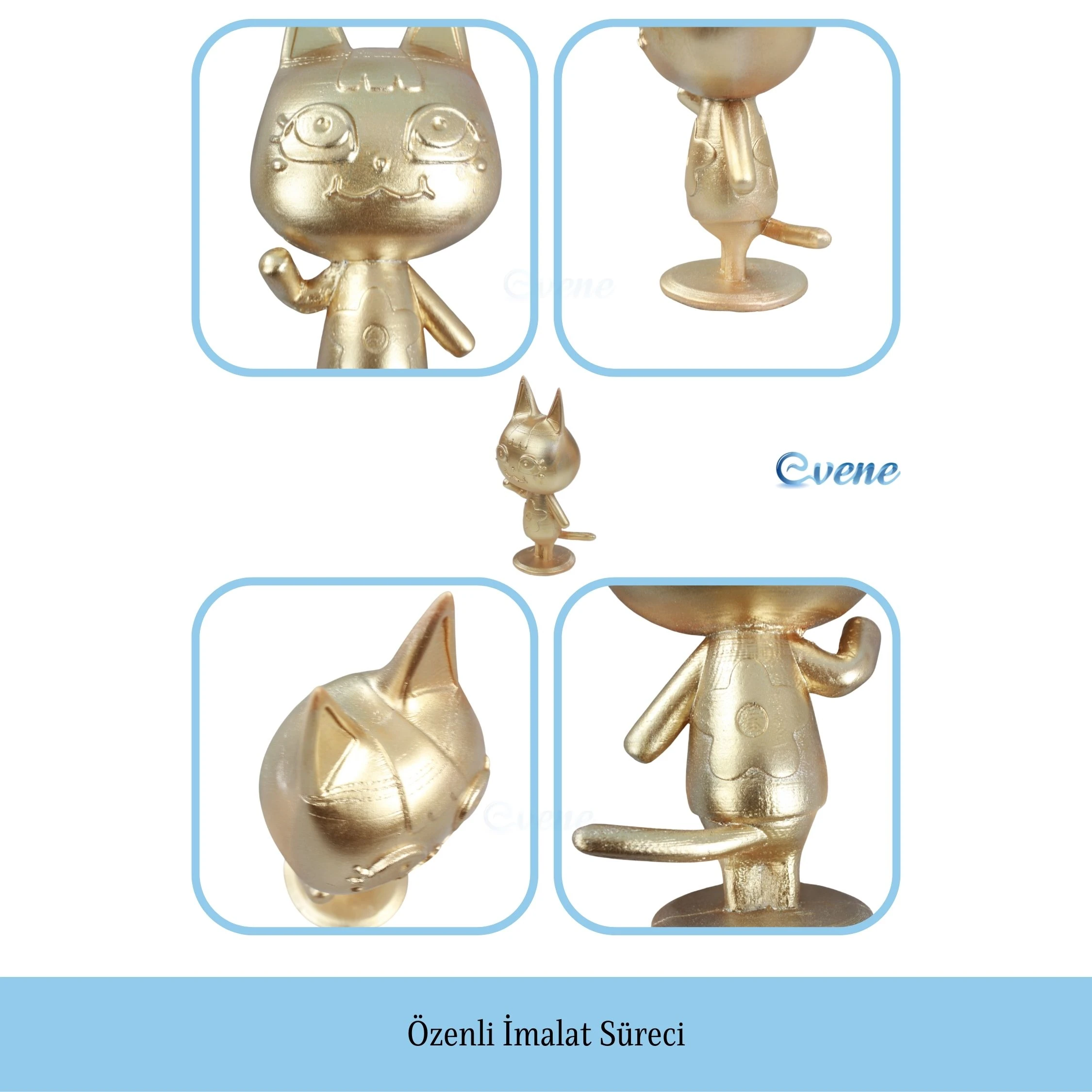 Dekoratif Küçük Kedi Biblo Heykel El Yapımı Hediyelik Süs Eşyası Sevimli Model Tasarım Ürünü