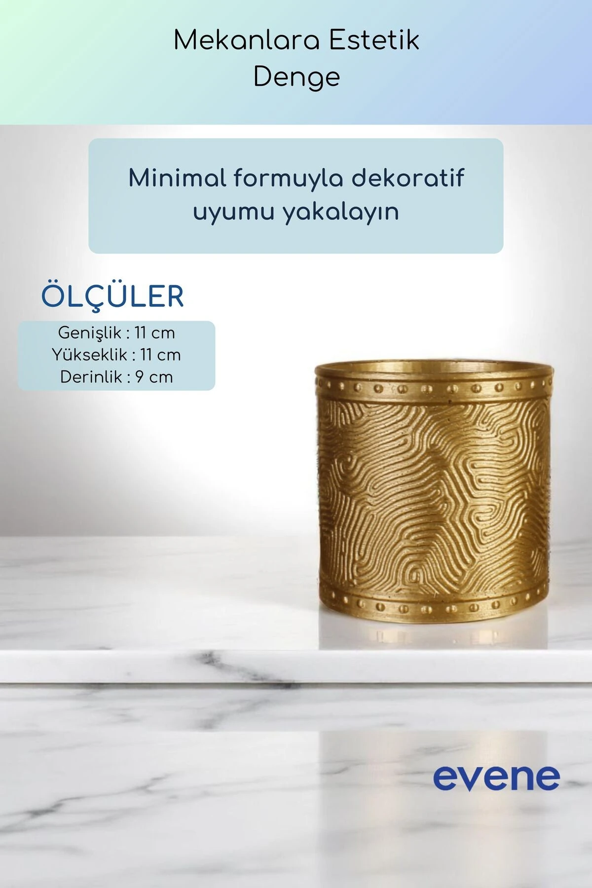 Vazo Küçük Vazo Masa Üstü Vazo Ev Dekorasyon Vazo Altın Renk Model 82