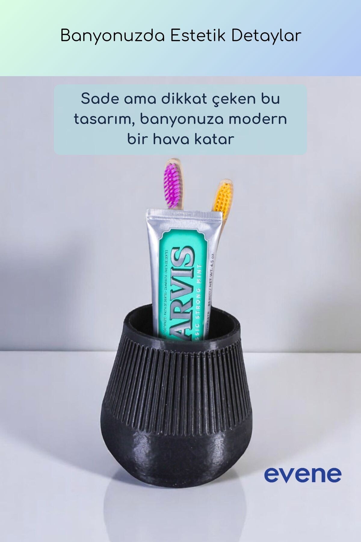 Diş Fırçalığı Diş Fırçalık Diş Fırçası Standı Diş Fırçası Tutucu Siyah Renk Model 89