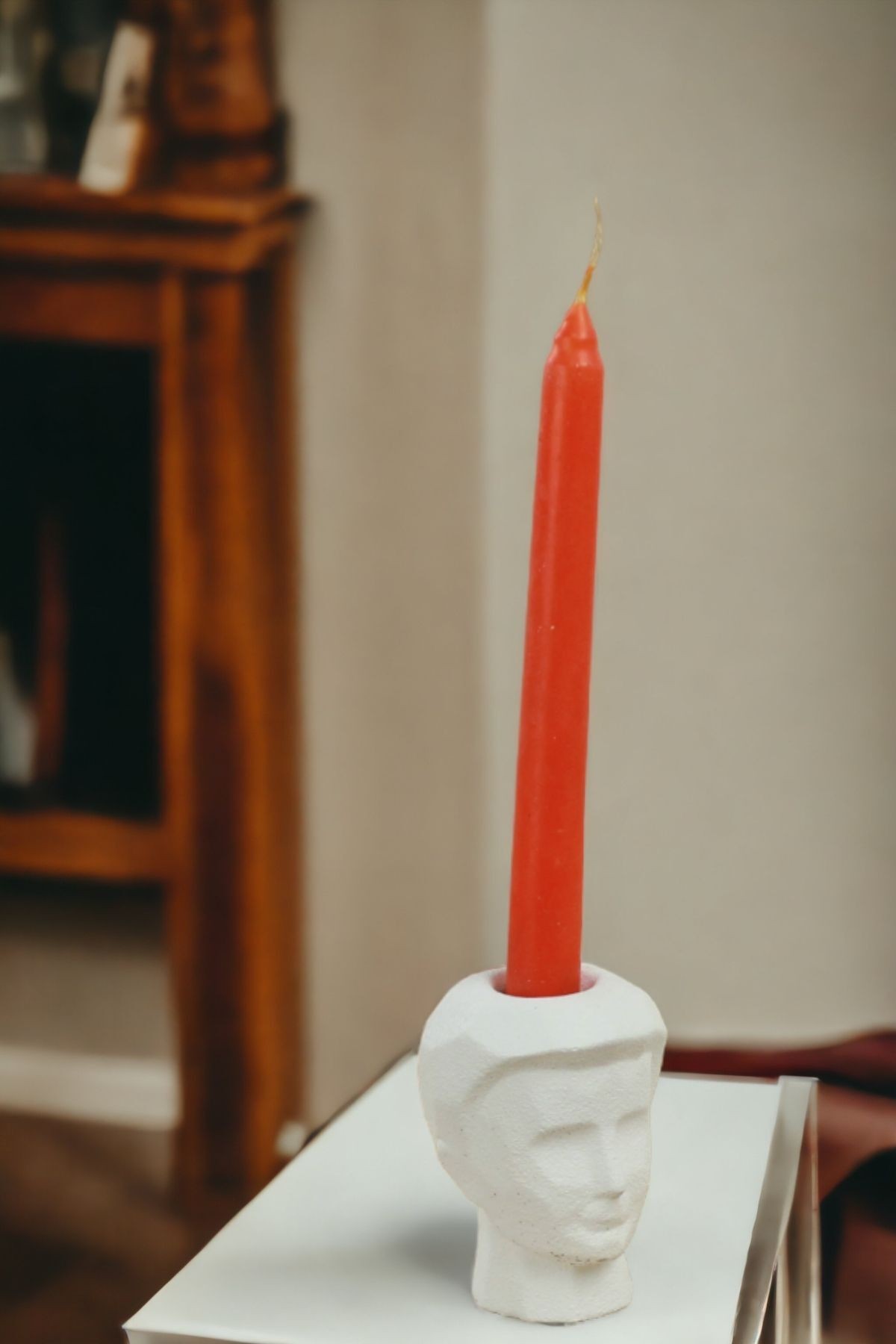 Şamdan Mumluk Dekoratif Mumluk Beyaz Renk Tealight Mumluk Model 10