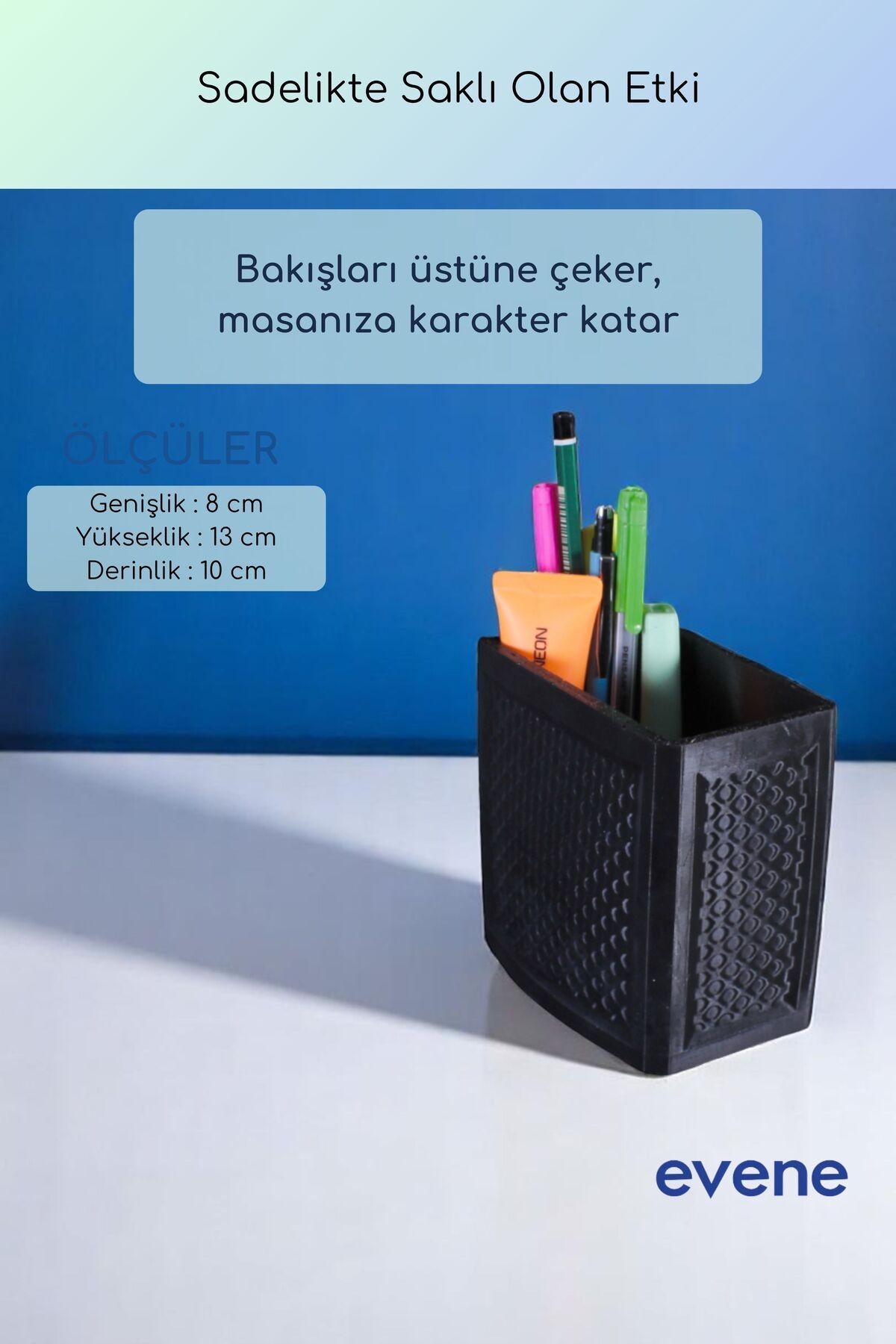 Kalemlik Masa Kalemliği Organizer Kalemlik Siyah Renk Model 92