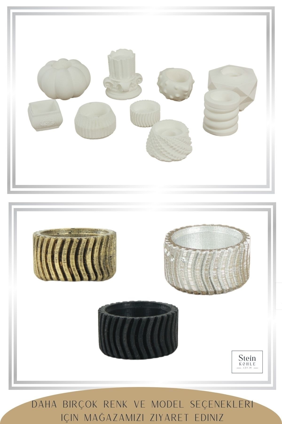 Şamdan Dekoratif Mumluk Beyaz Şamdan Tealight Mum Uyumlu Tekerlek Model