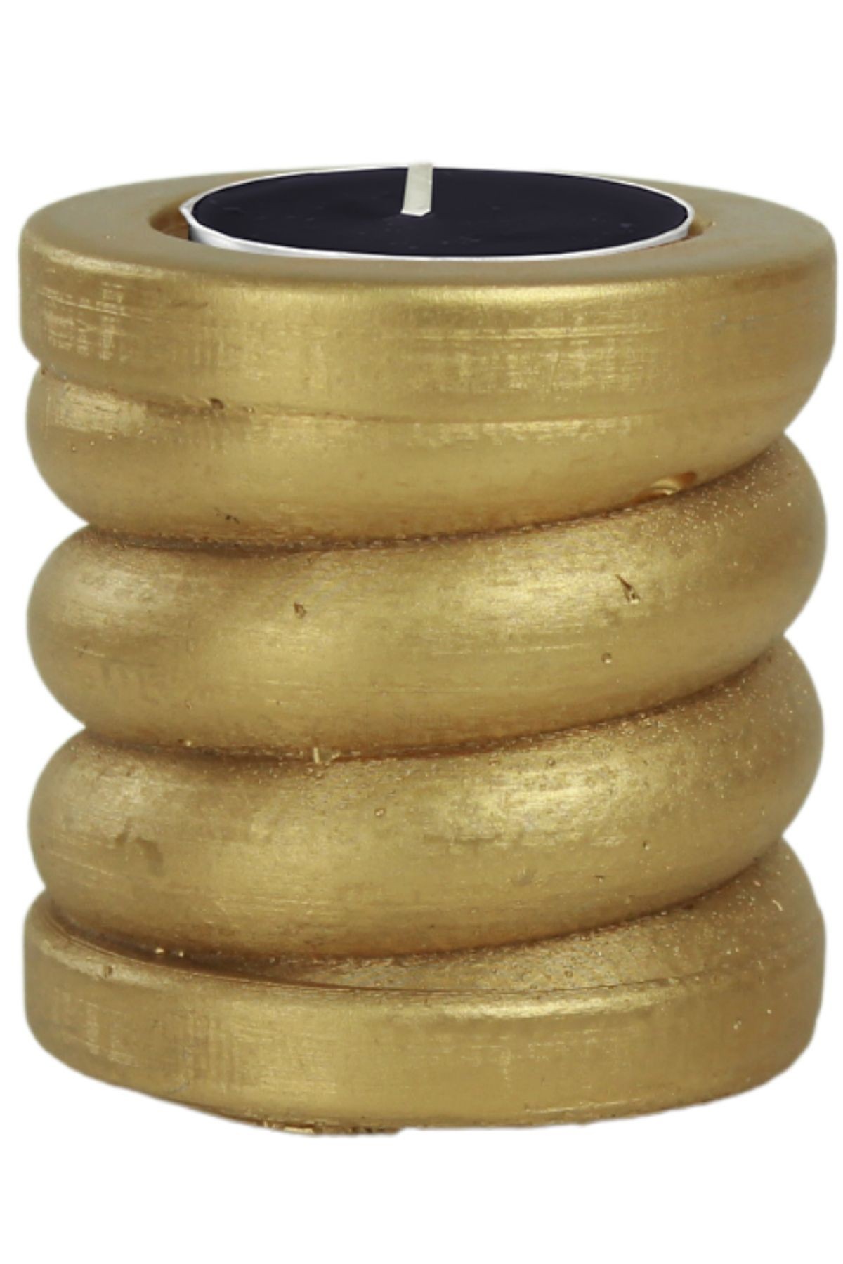 Şamdan Dekoratif Mumluk Altın Şamdan Tealight ve Uzun Mum Uyumlu Spiral Model