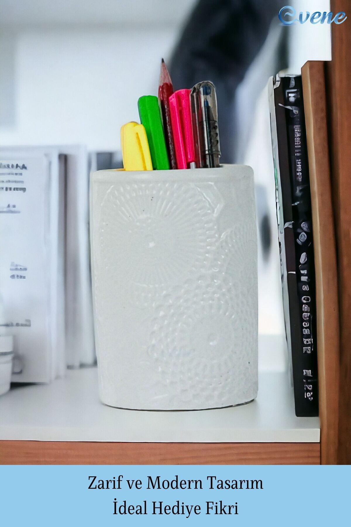 Kalemlik Beyaz Renk Masa Kalemliği Organizer Kalemlik Model 12