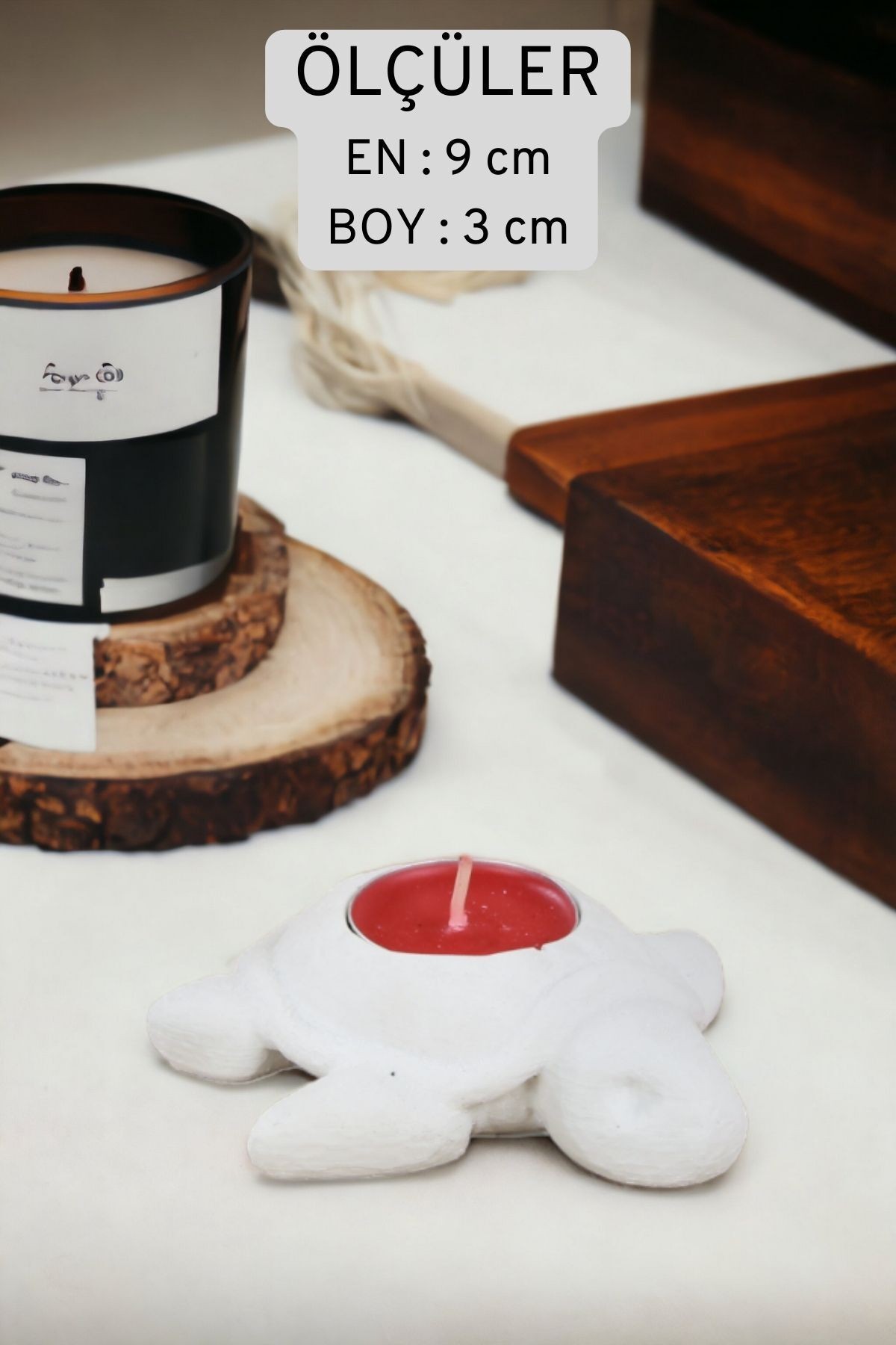 Şamdan Mumluk Dekoratif Mumluk Beyaz Renk Tealight Mumluk Model 41