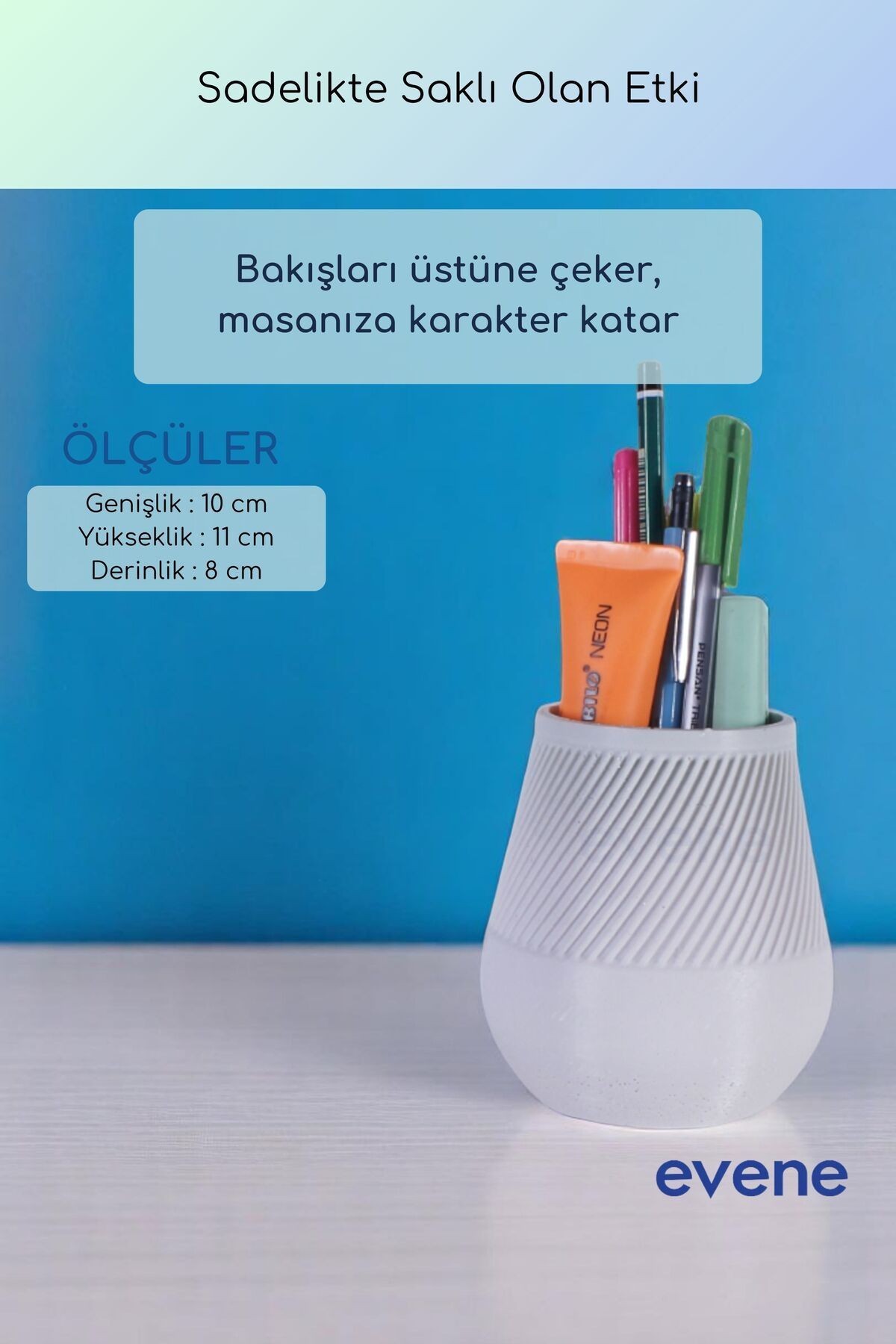 Kalemlik Masa Kalemliği Organizer Kalemlik Beyaz Renk Model 88