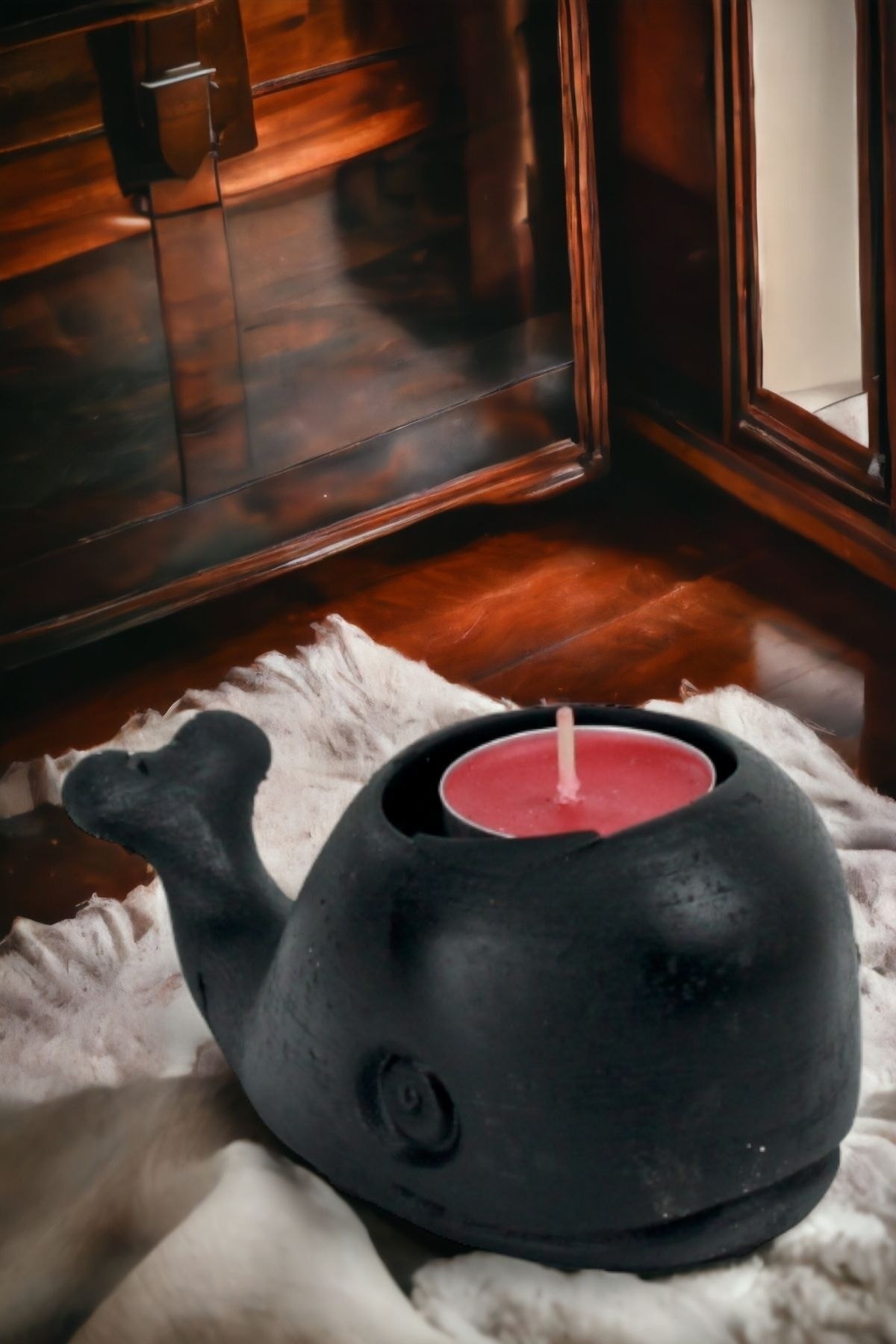 Şamdan Mumluk Siyah Tealight ve Şamdan Mum Uyumlu Model 6