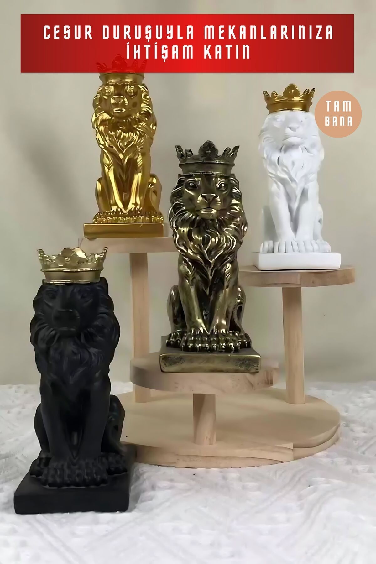 Gold Heykel Dekoratif Süs Eşyası Dekoratif Masa Süsü Salon Aksesuarları Model 34