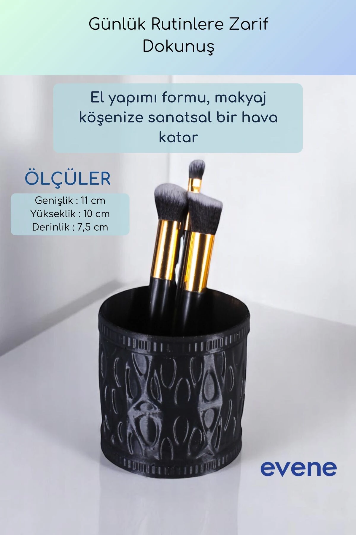 Makyaj Organizeri Makyaj Fırçalığı Makyaj Organizer Düzenleyici Siyah Renk Model 76