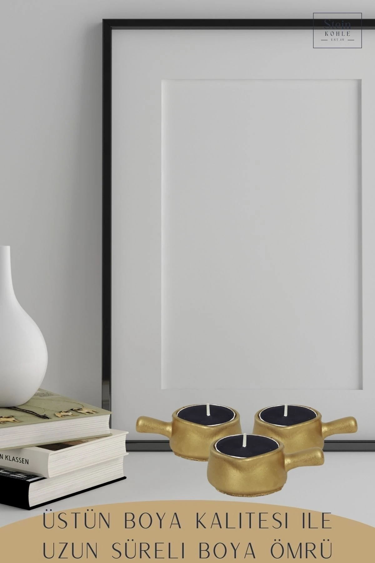 Şamdan Dekoratif Mumluk Altın Şamdan Set 3 lü (Üçlü) Tealight Uyumlu Tava Model