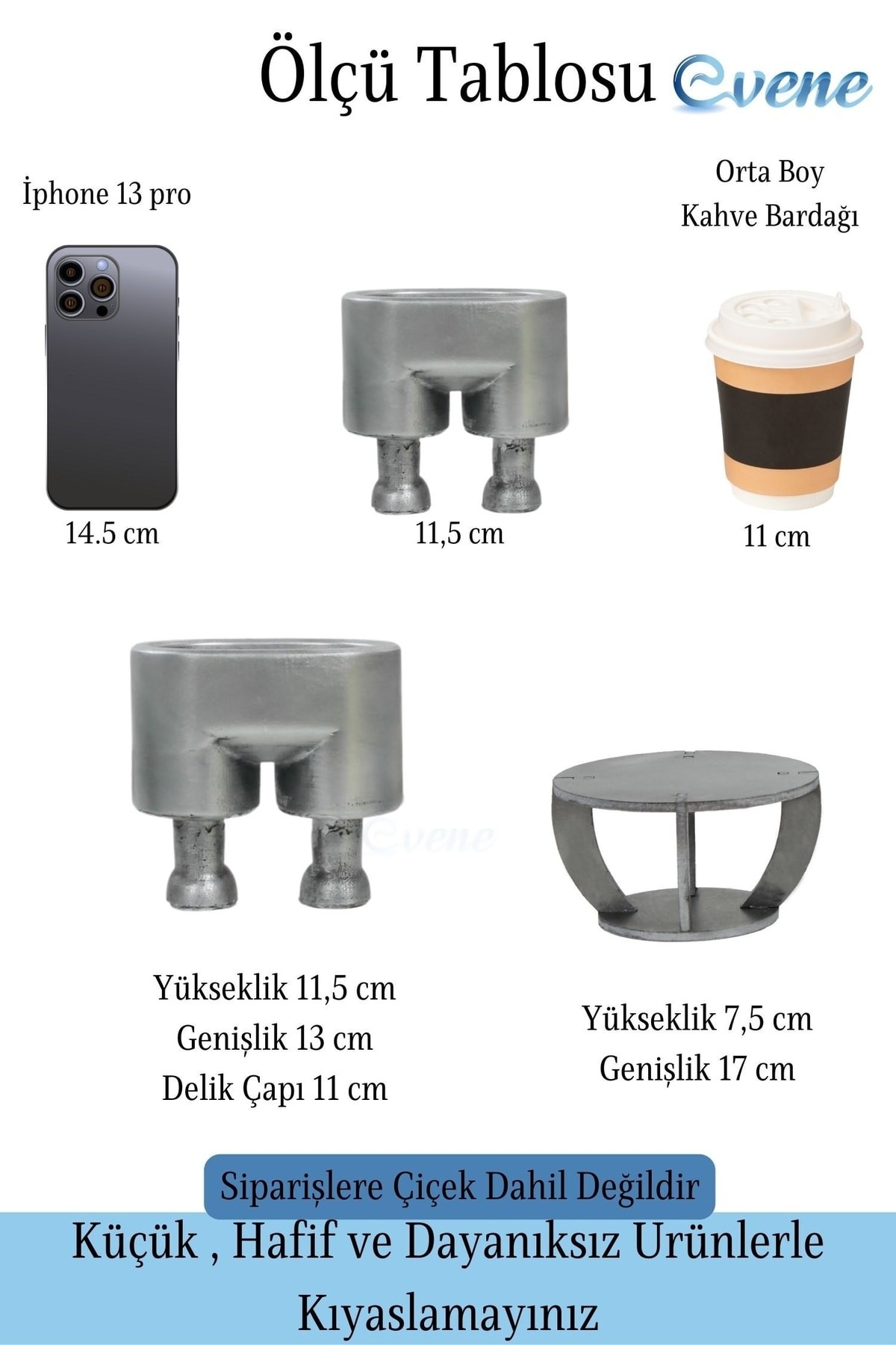 Ahşap Ayaklı Beton Saksı Büyük Boy 1 Adet Gümüş Varak Boyalı Eskitmeli Pantolon Model