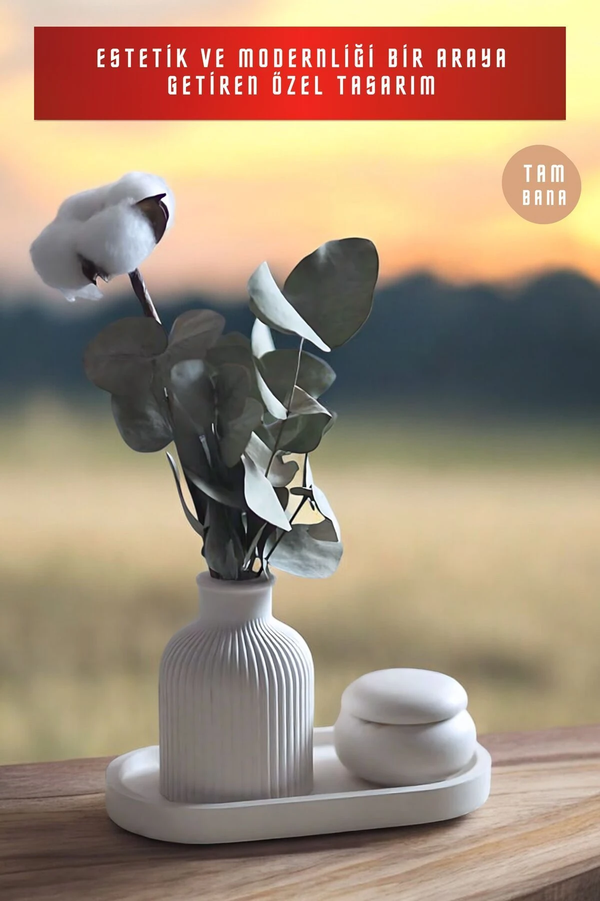 Beyaz Sunumluk Takı Tabağı Dekoratif Tepsi Obje Seti 3 Parça Model 1011