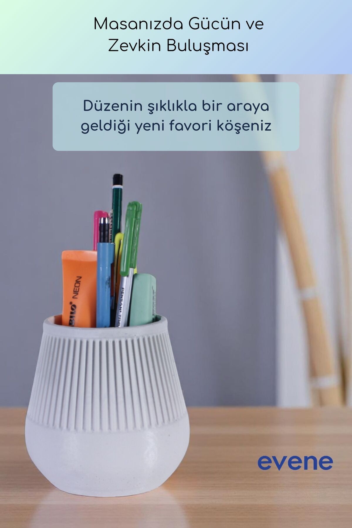 Kalemlik Masa Kalemliği Organizer Kalemlik Beyaz Renk Model 88