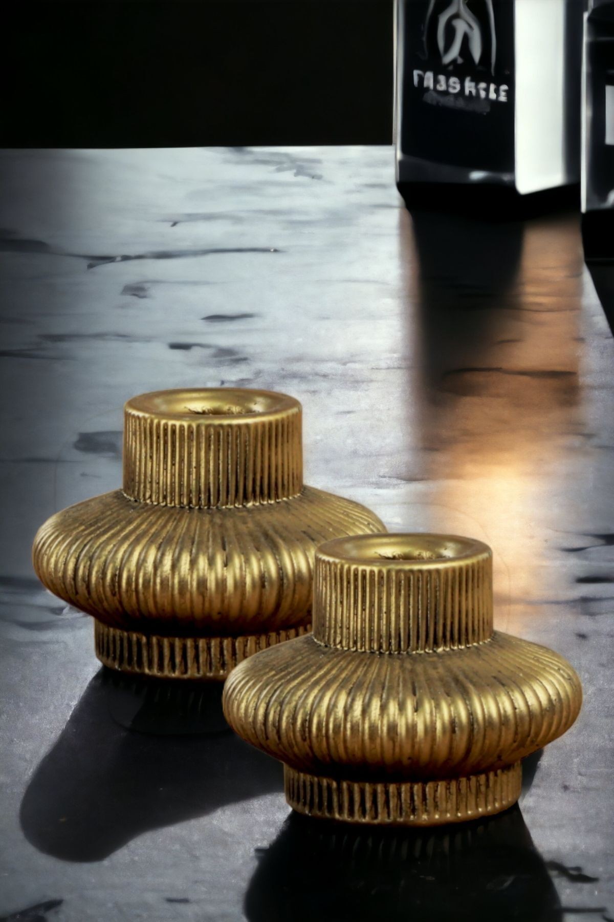 Şamdan Mumluk Dekoratif Mumluk Tealight Mumluk Model 15 İkili Mumluk