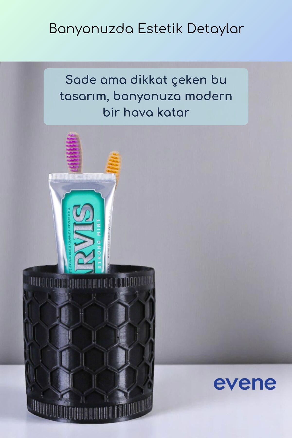 Diş Fırçalığı Diş Fırçalık Diş Fırçası Standı Diş Fırçası Tutucu Siyah Renk Model 81