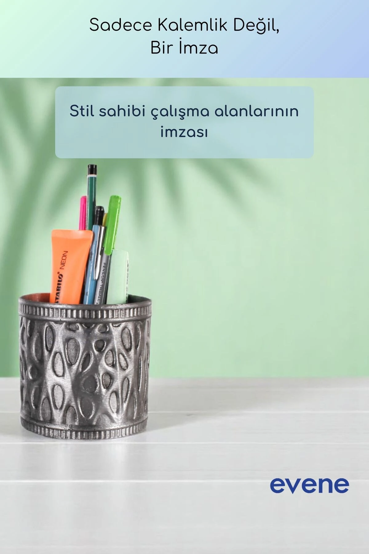 Kalemlik Masa Kalemliği Organizer Kalemlik Gümüş Eskitme Renk Model 76