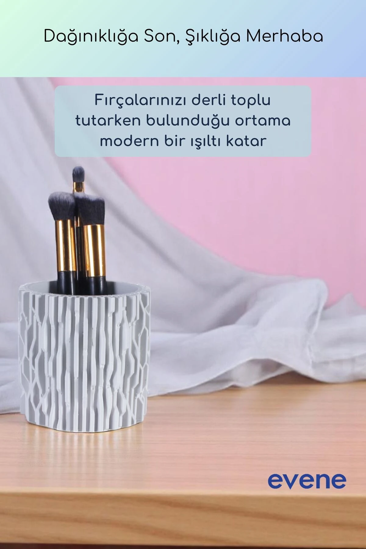 Makyaj Organizeri Makyaj Fırçalığı Makyaj Organizer Düzenleyici Beyaz Renk Model 78