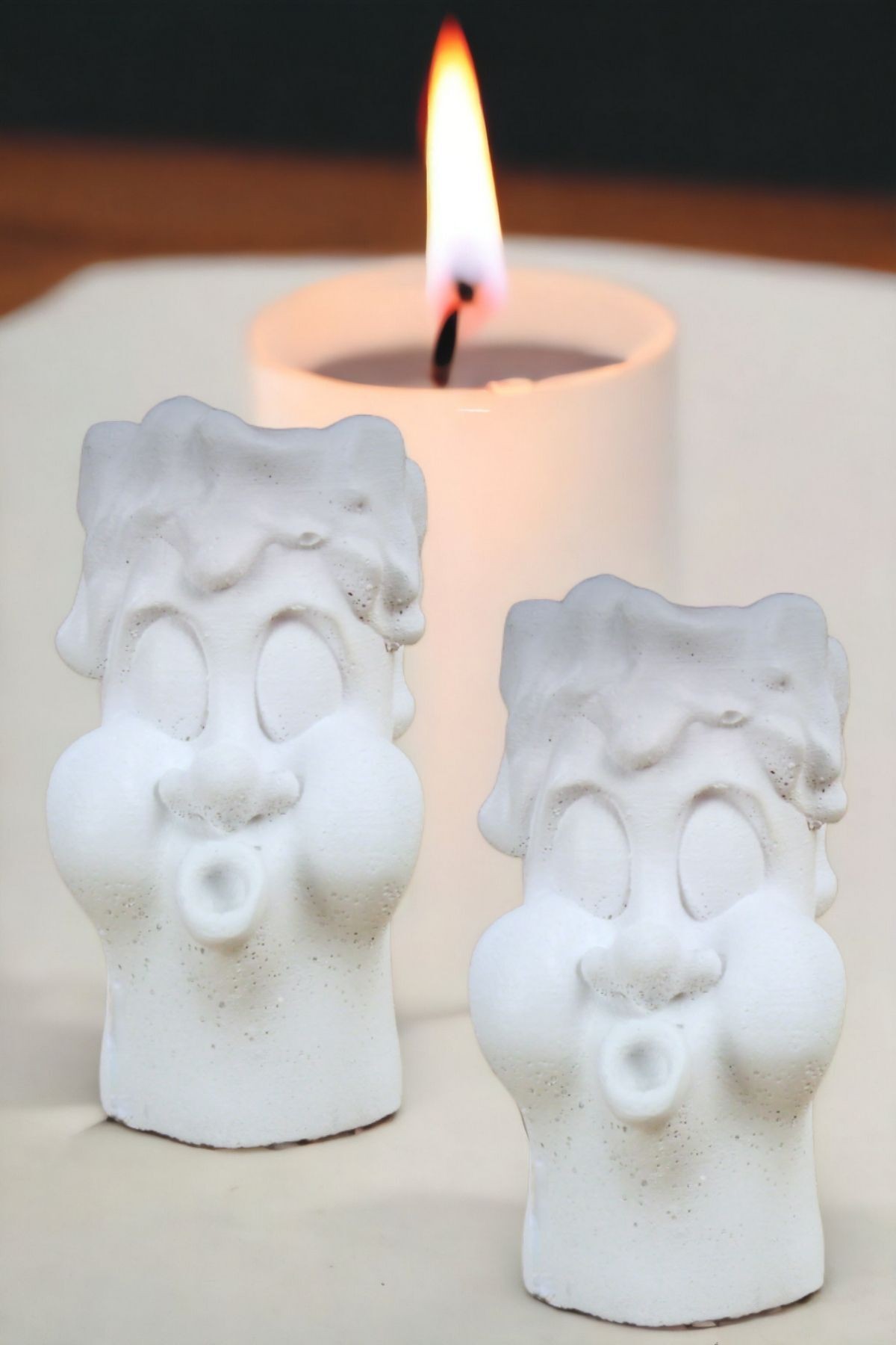 Şamdan Mumluk Dekoratif Mumluk Tealight Mumluk Model 3 İkili Mumluk