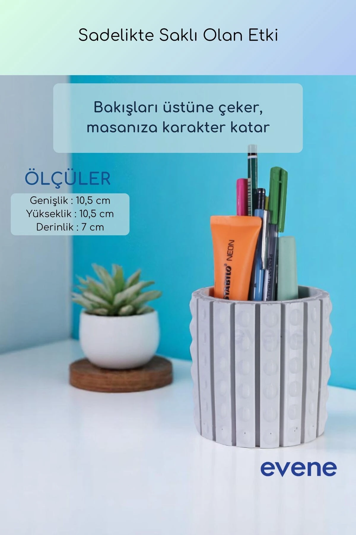 Kalemlik Masa Kalemliği Organizer Kalemlik Beyaz Renk Model 91