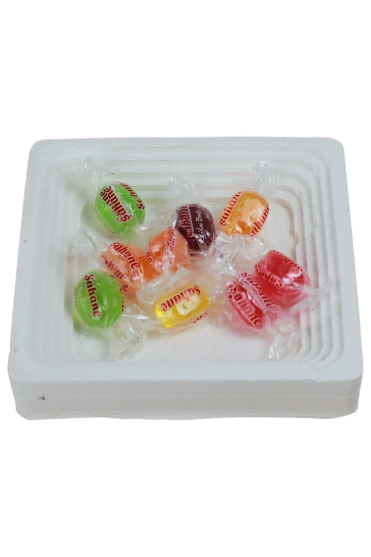 Şekerlik Beyaz Renk Sunumluk Drajelik Dekoratif Tabak Model 4