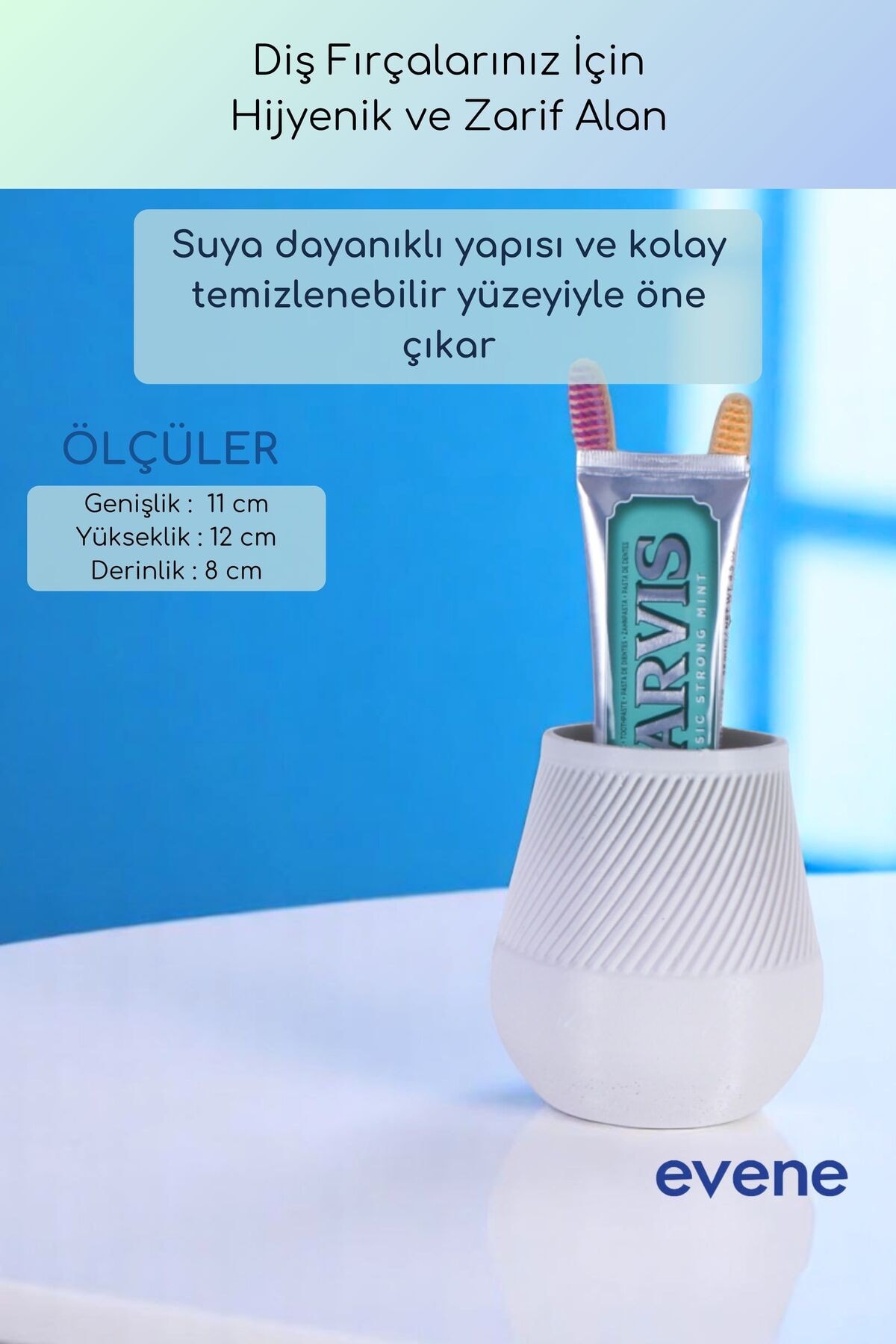 Diş Fırçalığı Diş Fırçalık Diş Fırçası Standı Diş Fırçası Tutucu Beyaz Renk Model 89