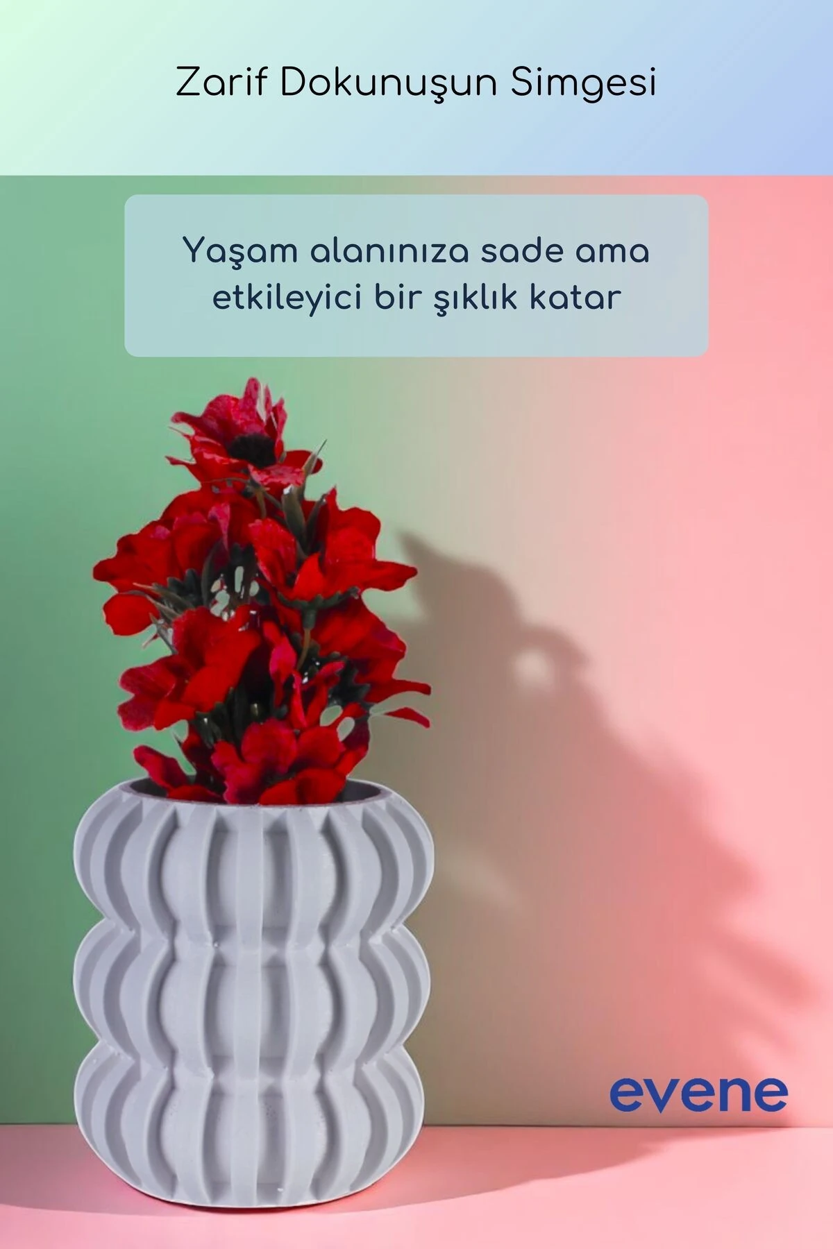 Vazo Küçük Vazo Masa Üstü Vazo Ev Dekorasyon Vazo Beyaz Renk Model 75