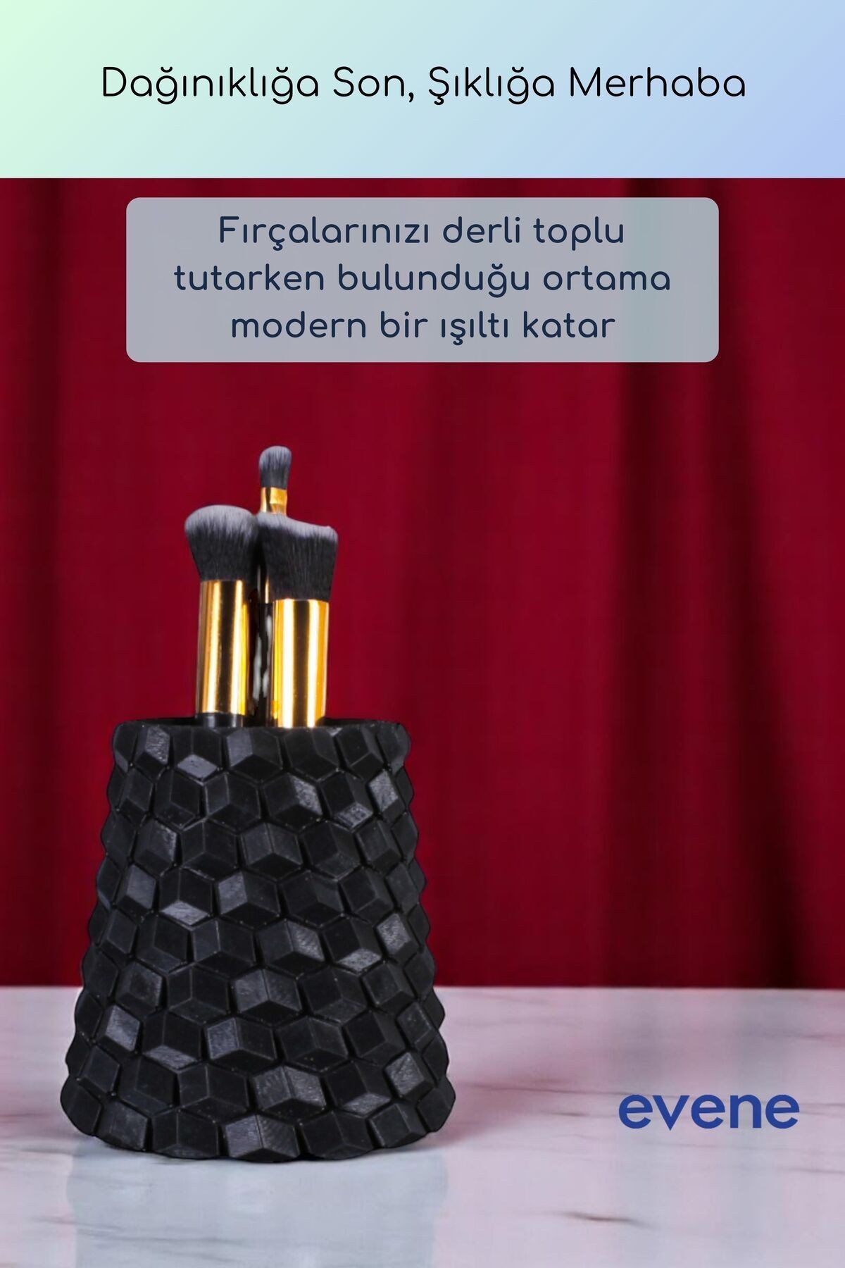 Makyaj Organizeri Makyaj Fırçalığı Makyaj Organizer Düzenleyici Siyah Renk Model 84