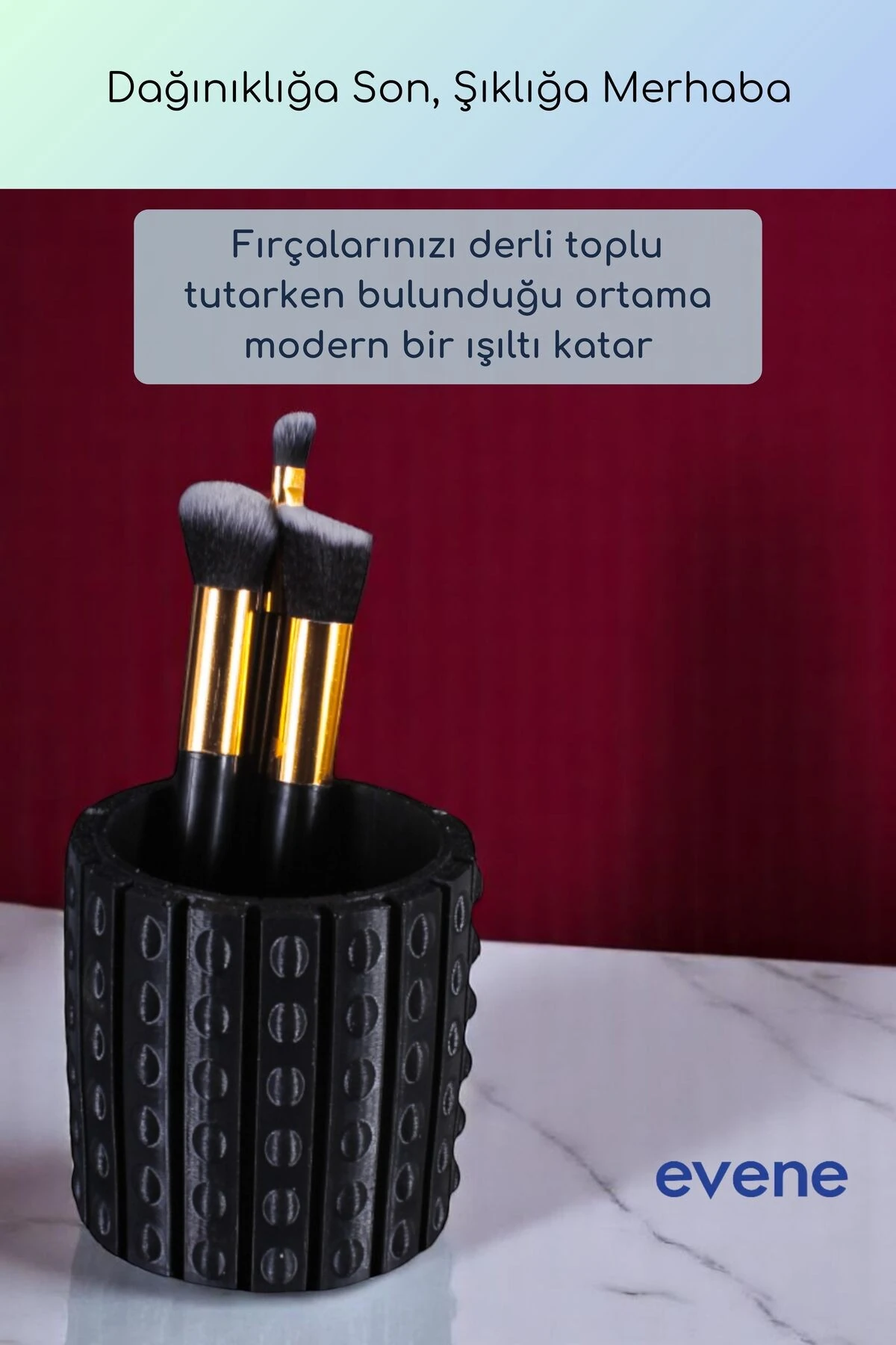 Makyaj Organizeri Makyaj Fırçalığı Makyaj Organizer Düzenleyici Siyah Renk Model 91