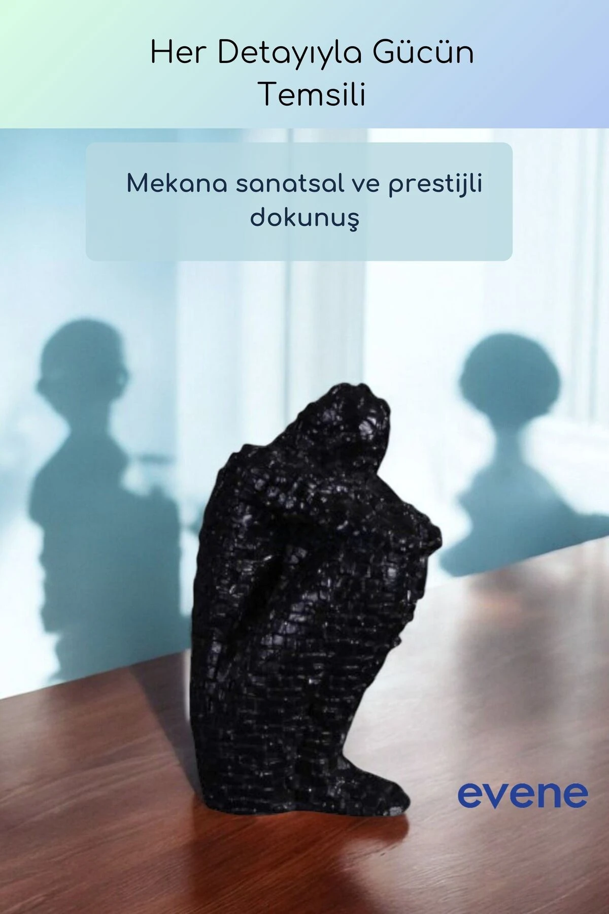 Dekoratif Obje Biblo Ev Dekorasyon Heykel Salon Masa Üstü Süs Eşyası Siyah Model 50