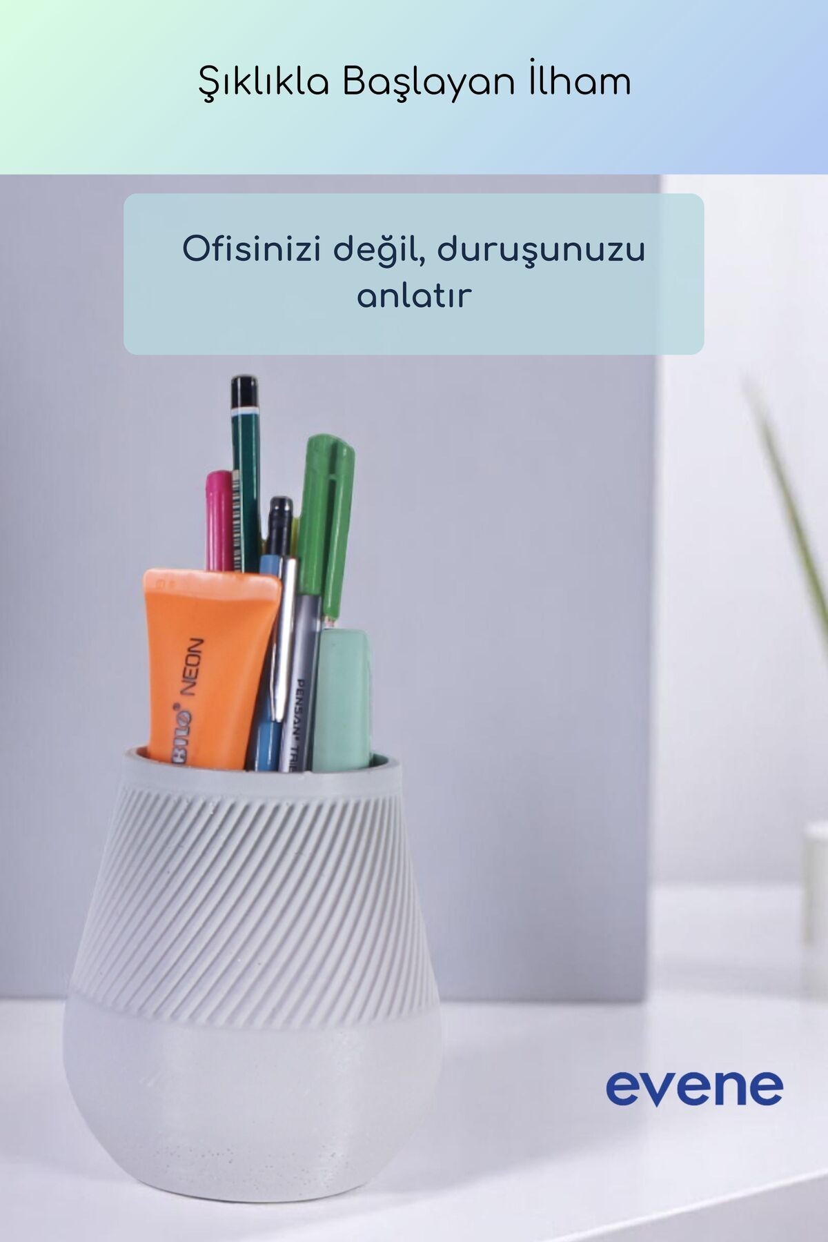 Kalemlik Masa Kalemliği Organizer Kalemlik Beyaz Renk Model 88