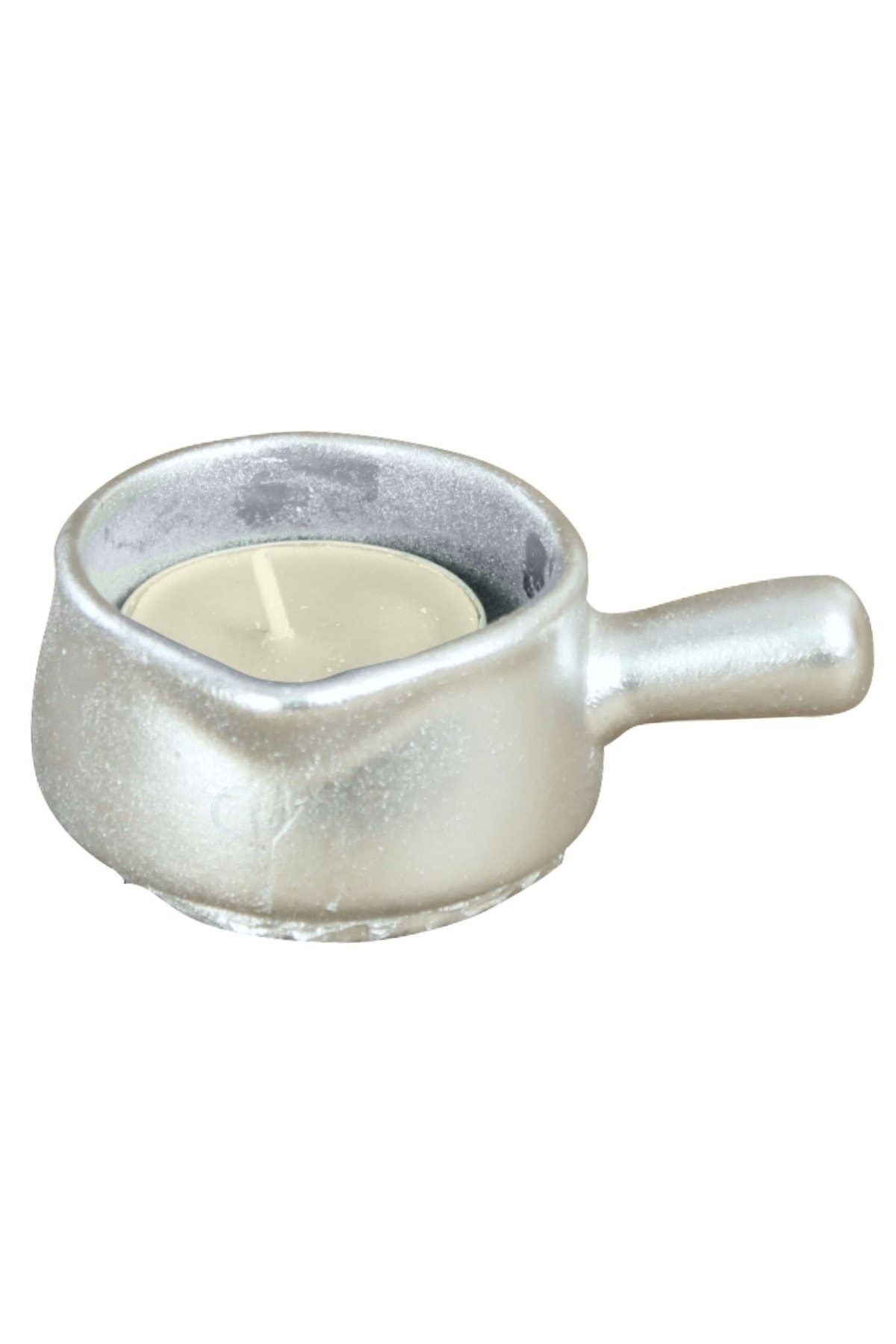 Gümüş Mumluk Şamdan Tealight Mum Uyumlu Mini Tava Model