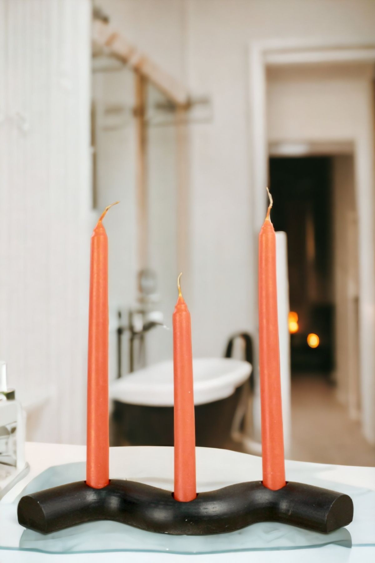 Şamdan Mumluk Siyah Tealight ve Şamdan Mum Uyumlu Model 14