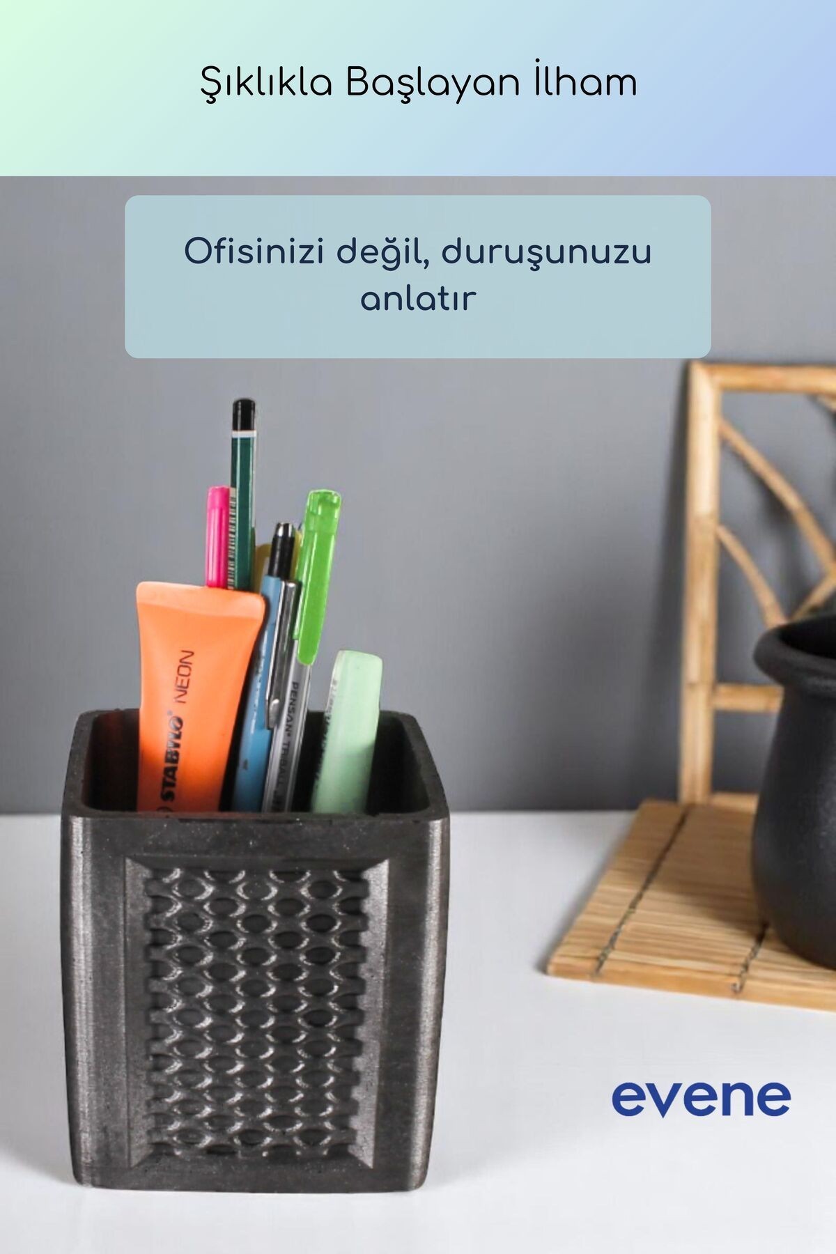 Kalemlik Masa Kalemliği Organizer Kalemlik Gümüş Eskitme Renk Model 86