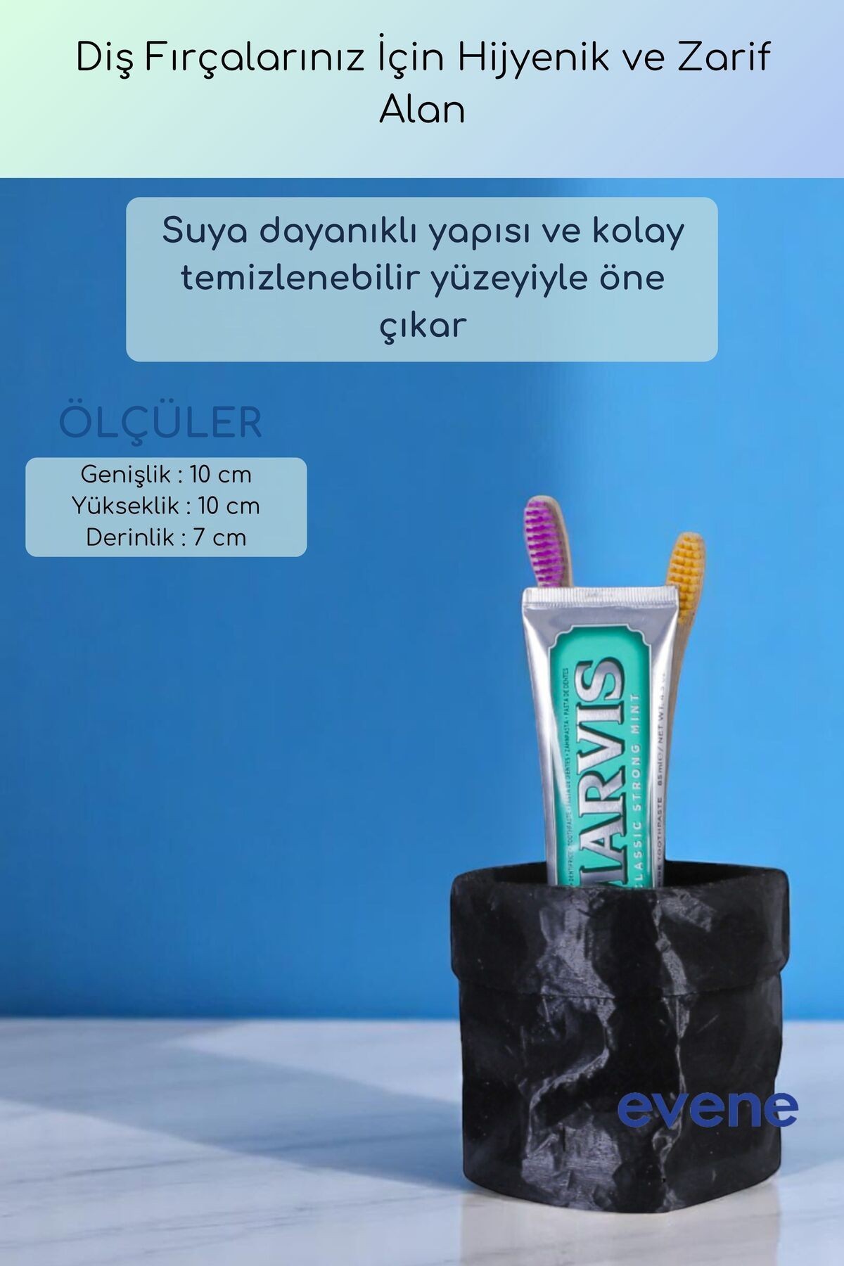 Diş Fırçalığı Diş Fırçalık Diş Fırçası Standı Diş Fırçası Tutucu Siyah Renk Model 80