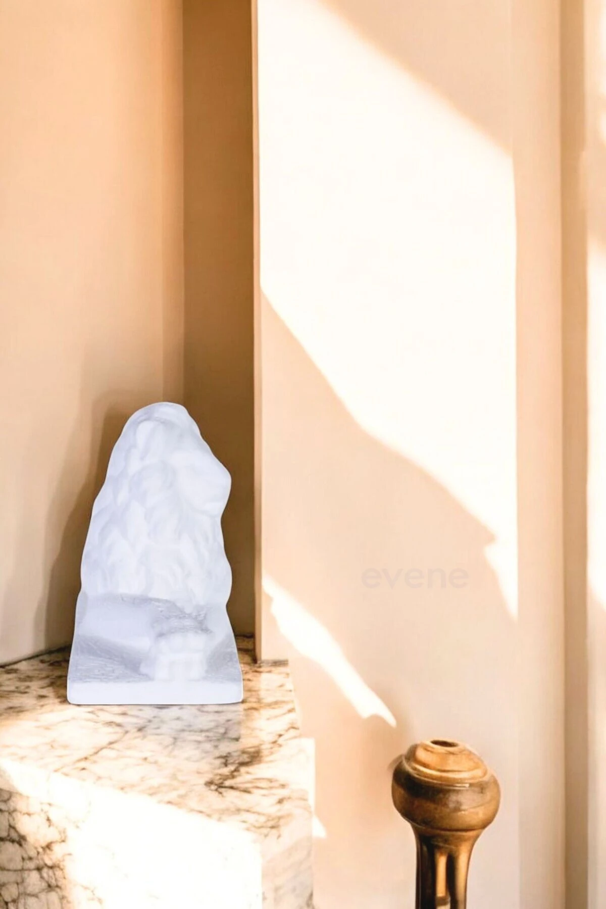 Dekoratif Obje Biblo Ev Dekorasyon Heykel Salon Masa Üstü Süs Eşyası Aslan Beyaz Model 58 image