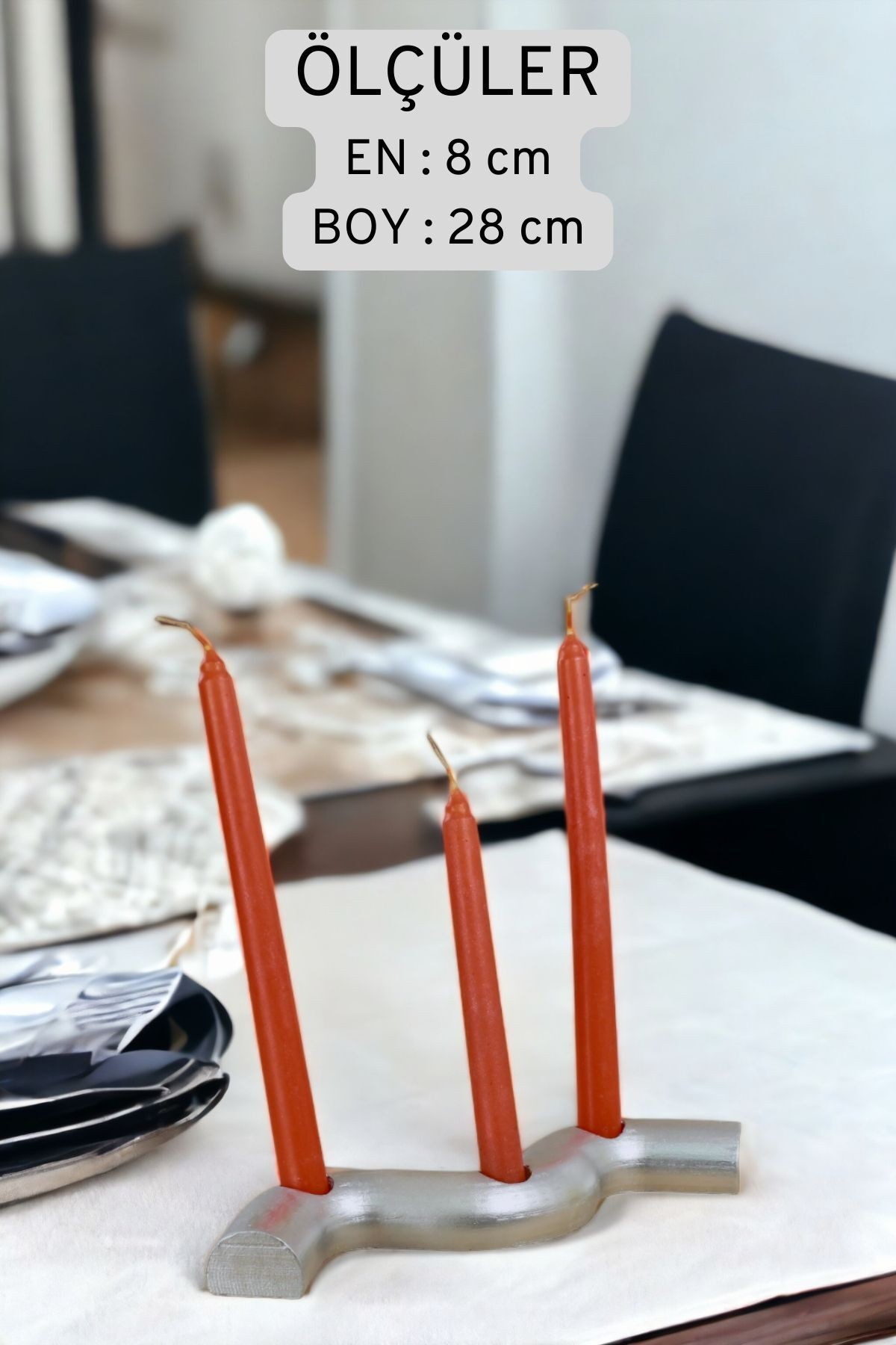 Şamdan Mumluk Dekoratif Mumluk Tealight Mumluk Model 14 İkili Mumluk