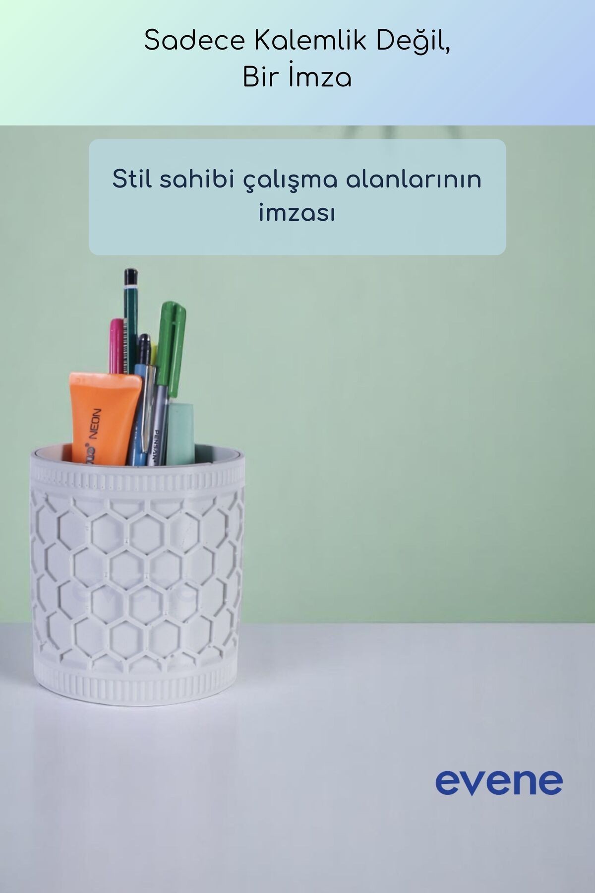 Kalemlik Masa Kalemliği Organizer Kalemlik Beyaz Renk Model 81