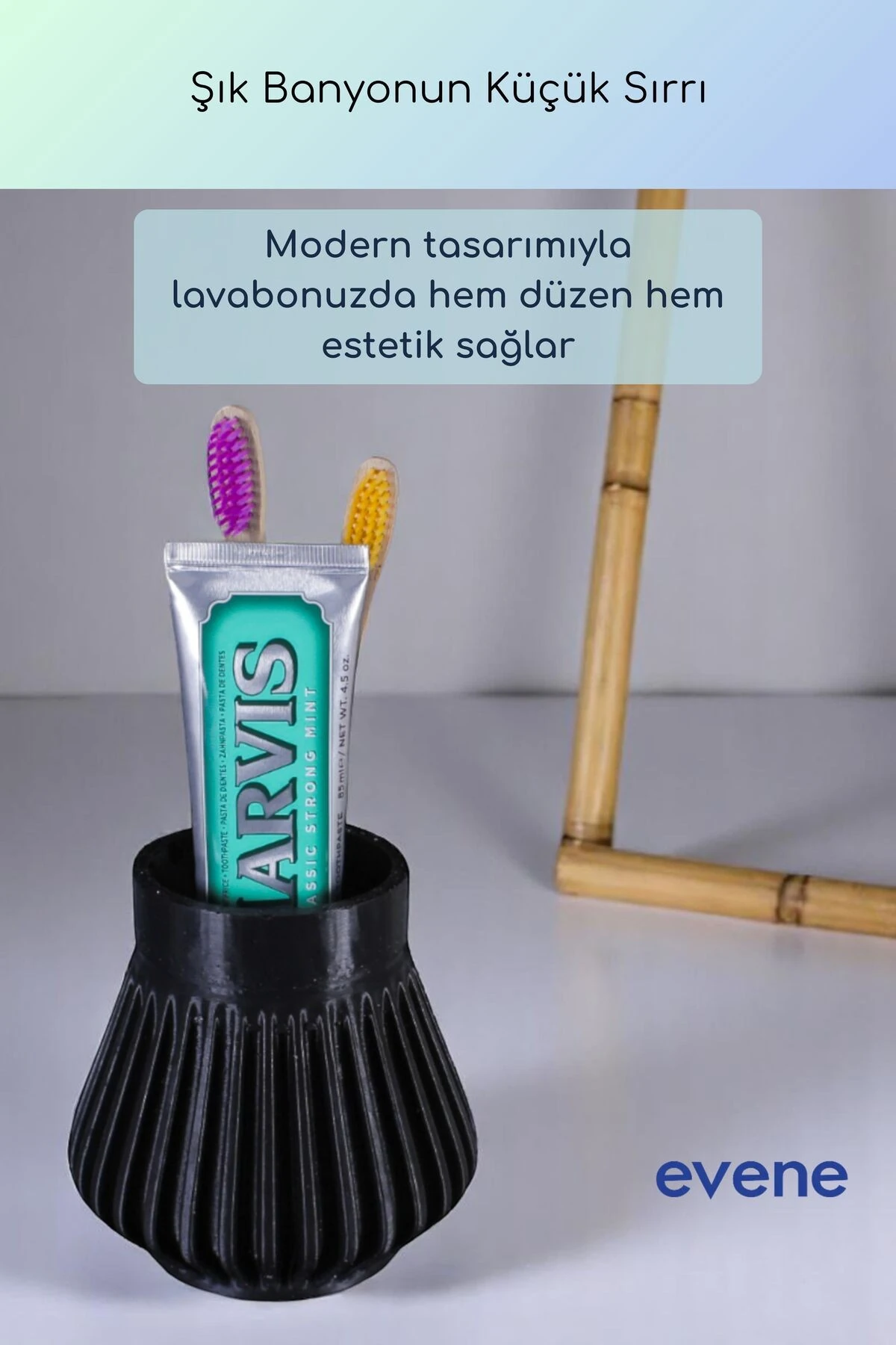 Diş Fırçalığı Diş Fırçalık Diş Fırçası Standı Diş Fırçası Tutucu Siyah Renk Model 83