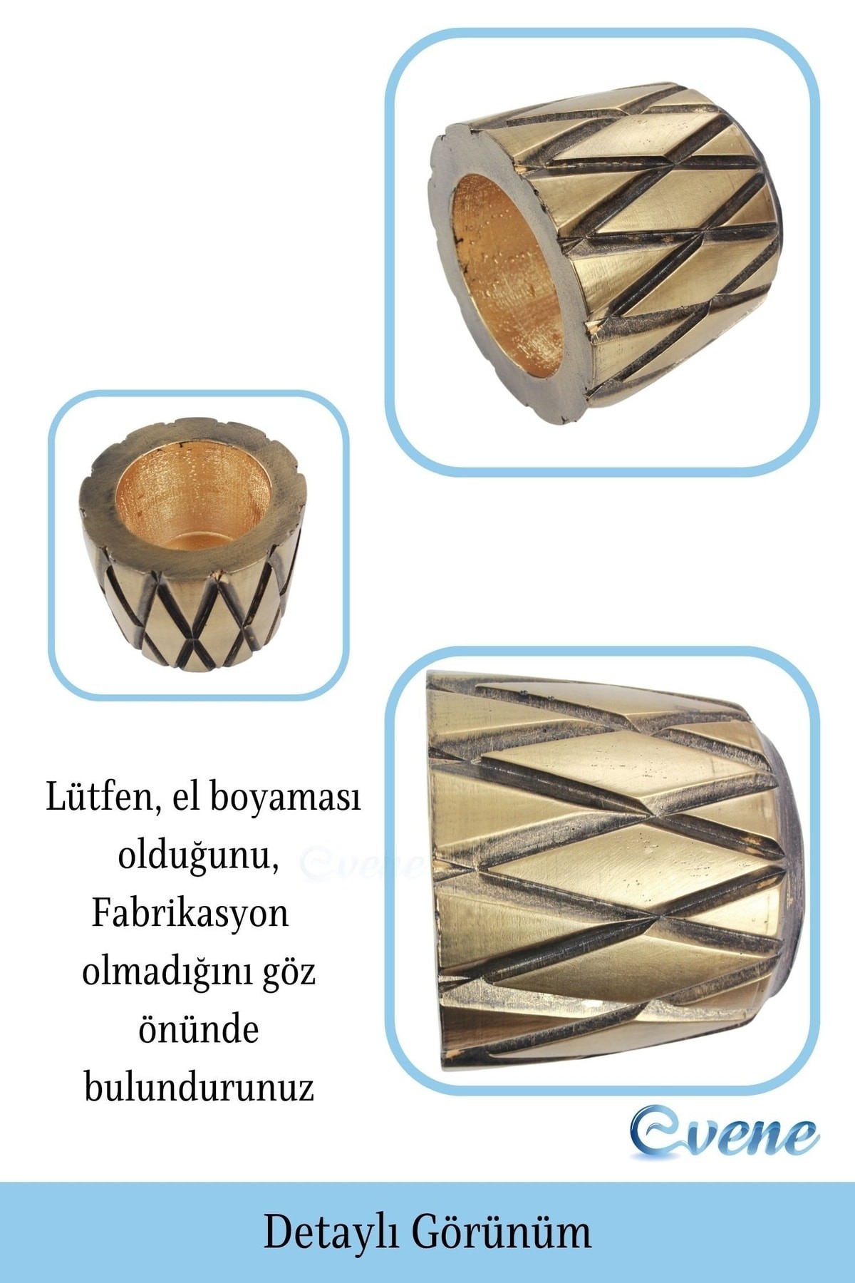 Saksı Çiçek Kaktüs Saksısı Lüx 11 Cm Altın Eskitme Varak Boyalı Baklava Desen Saksı Çiçeklik