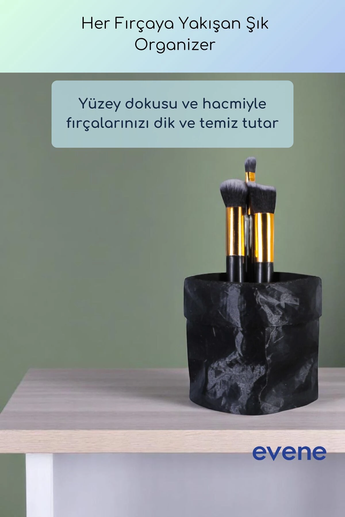 Makyaj Organizeri Makyaj Fırçalığı Makyaj Organizer Düzenleyici Siyah Renk Model 80